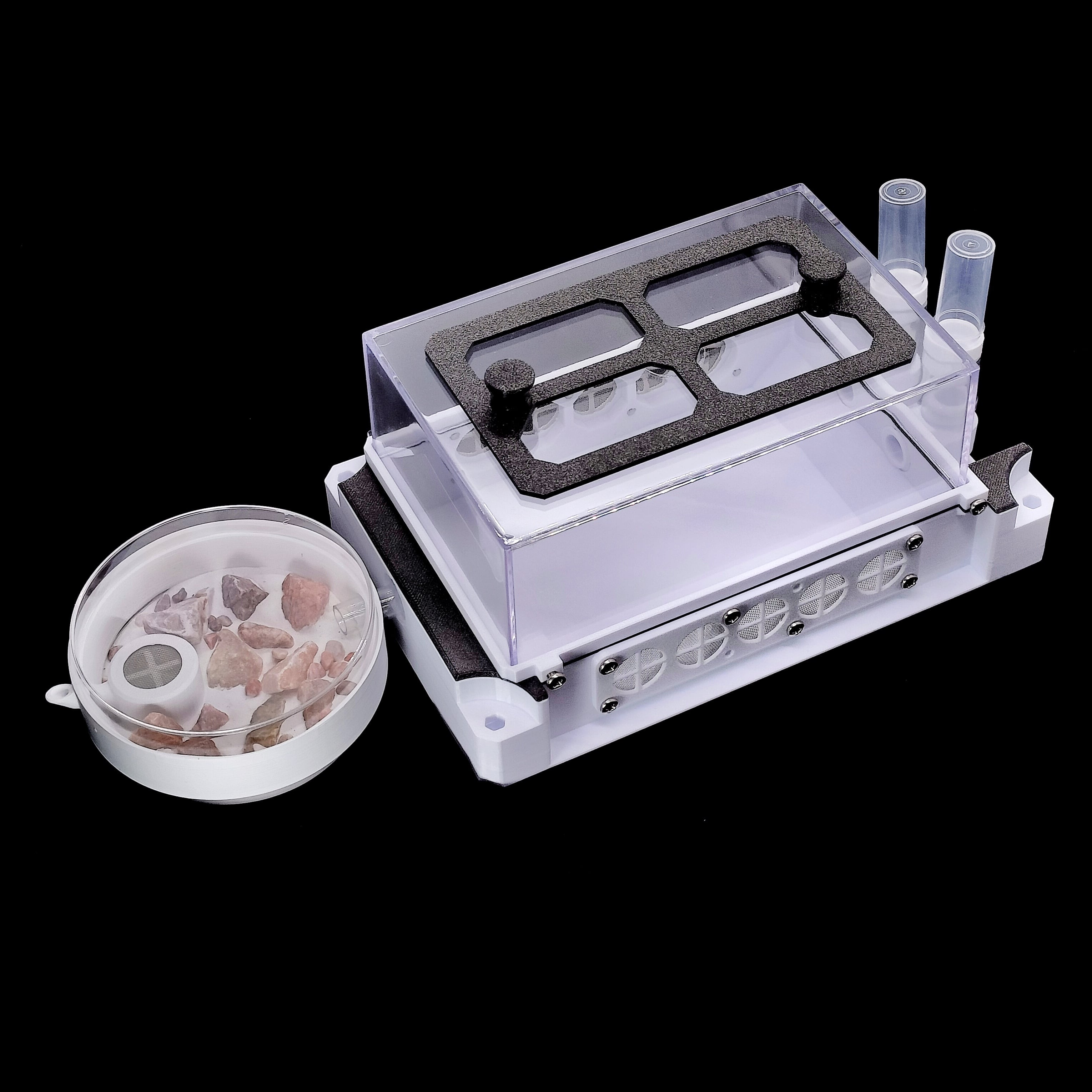 天然石入り平型石膏巣｜ラウンドタイプ | あり巣 in underground（蟻の