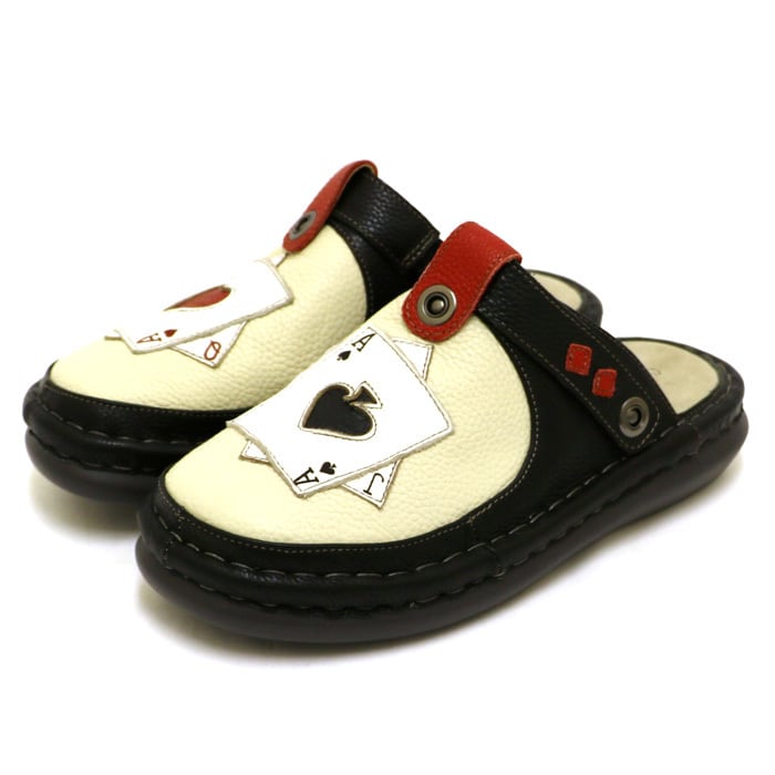 TME337-1【ﾒﾝｽﾞ】Estacion～エスタシオン～・トランプ柄モチーフ本革