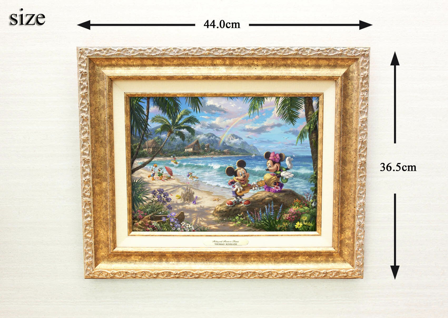 ディズニー「ミッキー&ミニー/イン ハワイ」作品証明書 展示用フック付