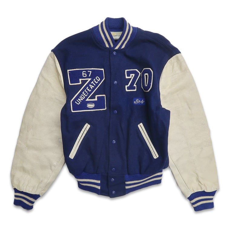 古着 60年代 BUREAU HOLLOWAY スタジャン ウールジャケット 袖レザー