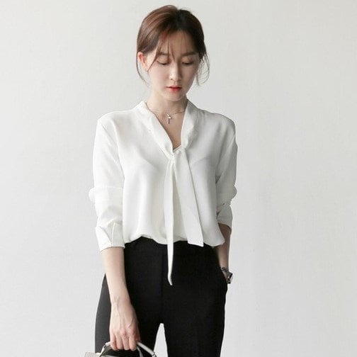 美品】yori ヨリ ビッグリボン パフスリーブ ブラウス ボウタイ 白