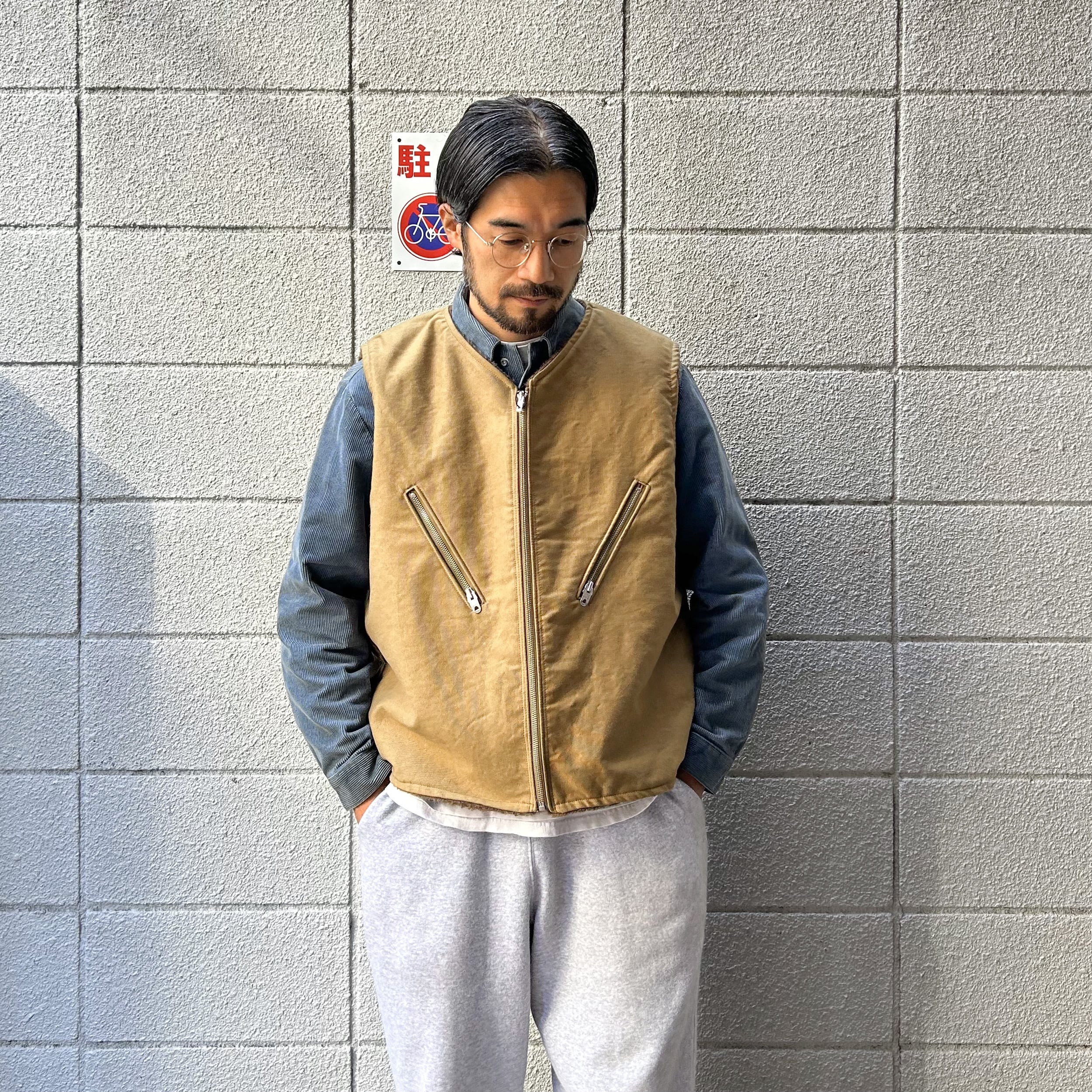 NIGEL CABOURN / DECK VEST - REVERSIBLE Khaki Dark Navy (ナイジェル