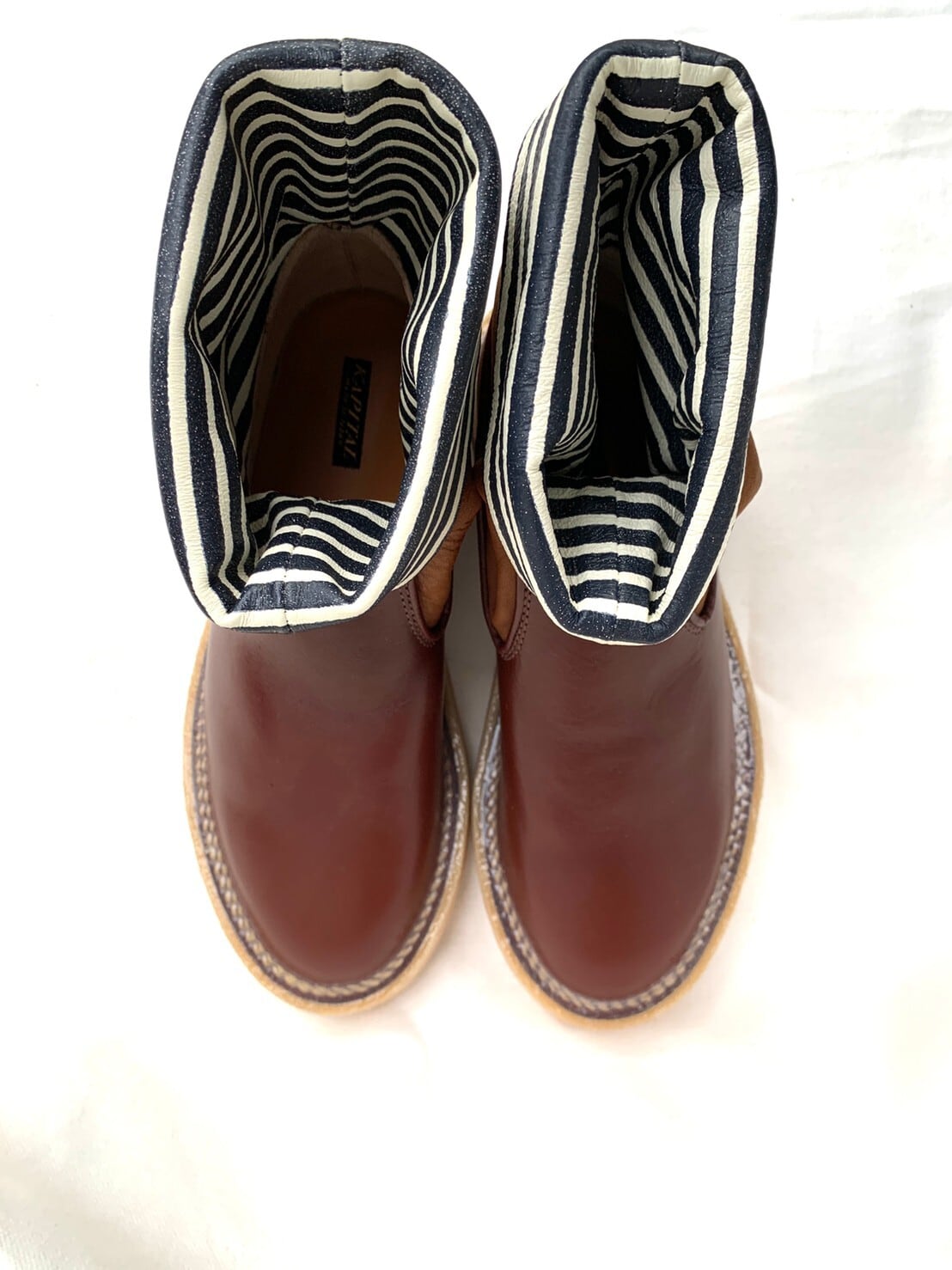 KAPITAL】レザー リンクルポパイブーツ | ONE WASH