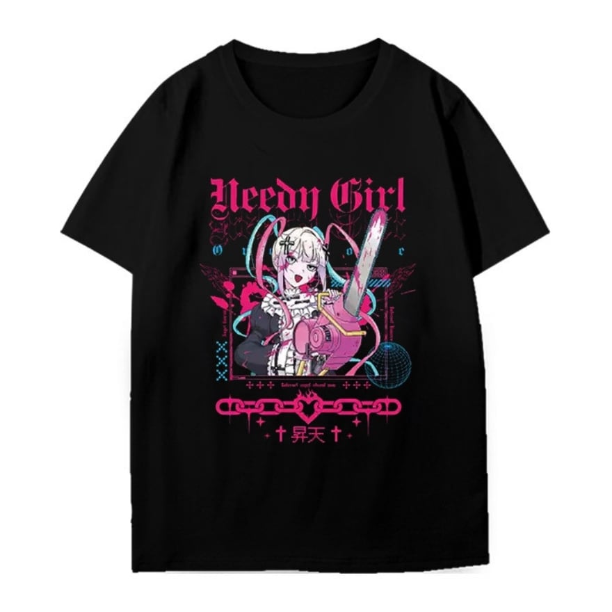 ゴスロリ通販 With U 地雷系 Tシャツ イラスト プリント柄 地雷