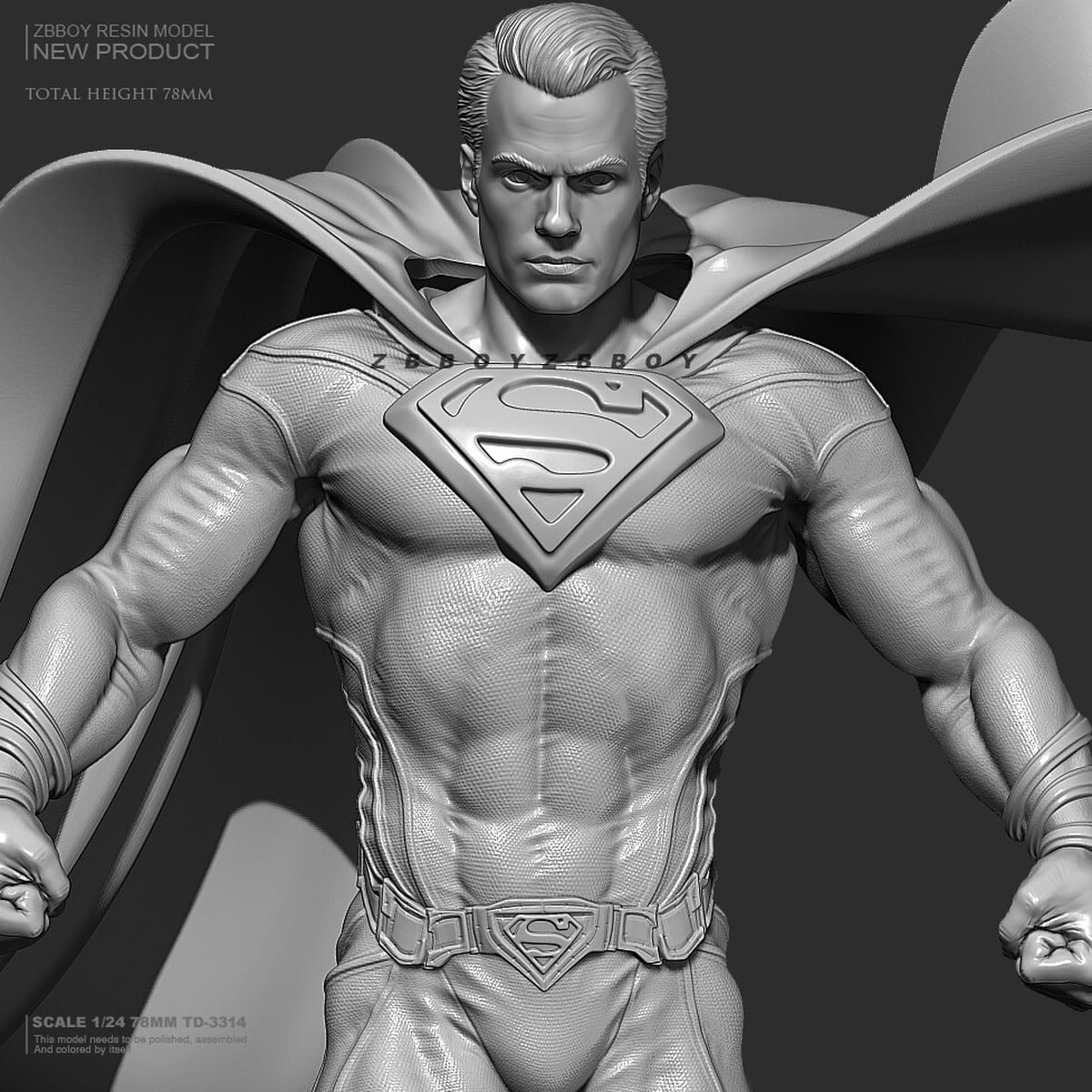 ガレージキット 1/24 YUFAN ZBBOY TD-3314 スーパーマン ガレキ レジン
