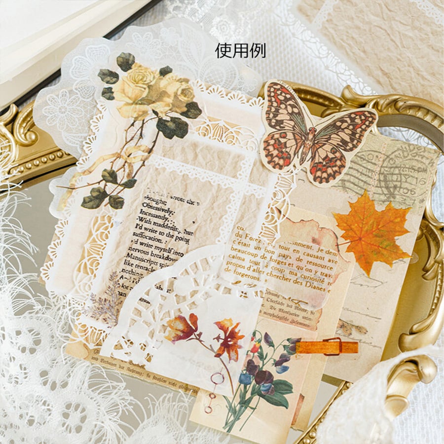 ダイカットペーパー レース デザインペーパー メモ メッセージ紙 10枚