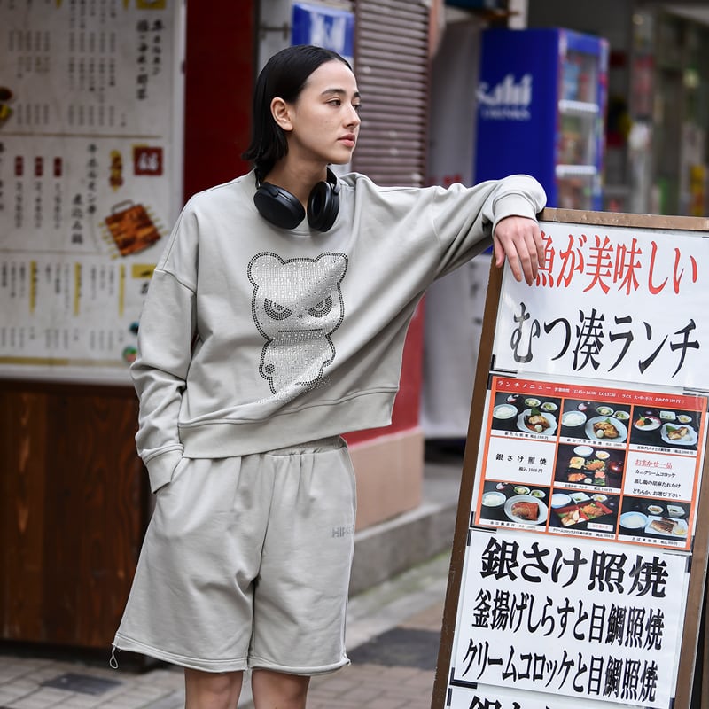 HIPANDA ハイパンダ】男女兼用 ラインストーン スウェット トレーナー