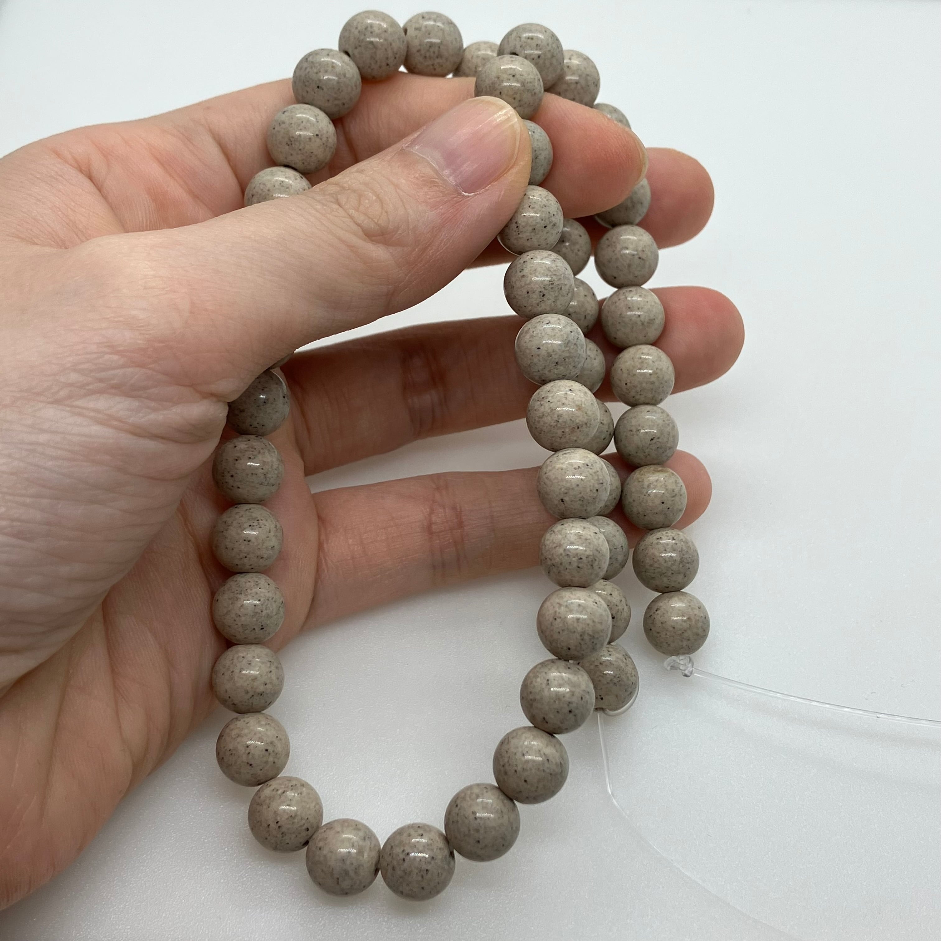 北投石ネックレス茶50センチシルバー金具NO25-2417 北投石ネックレス茶