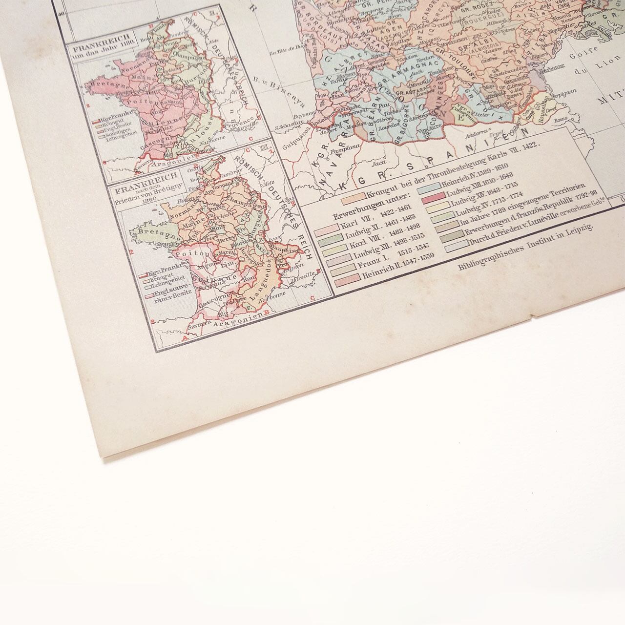 15世紀から1801年リュネヴィルの和約までのフランスの地図