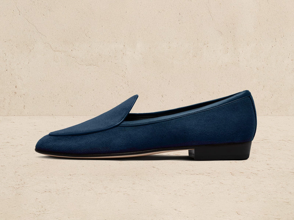 Classic Women's Loafers in Midnight Navy Asteria Suede – Baudoin