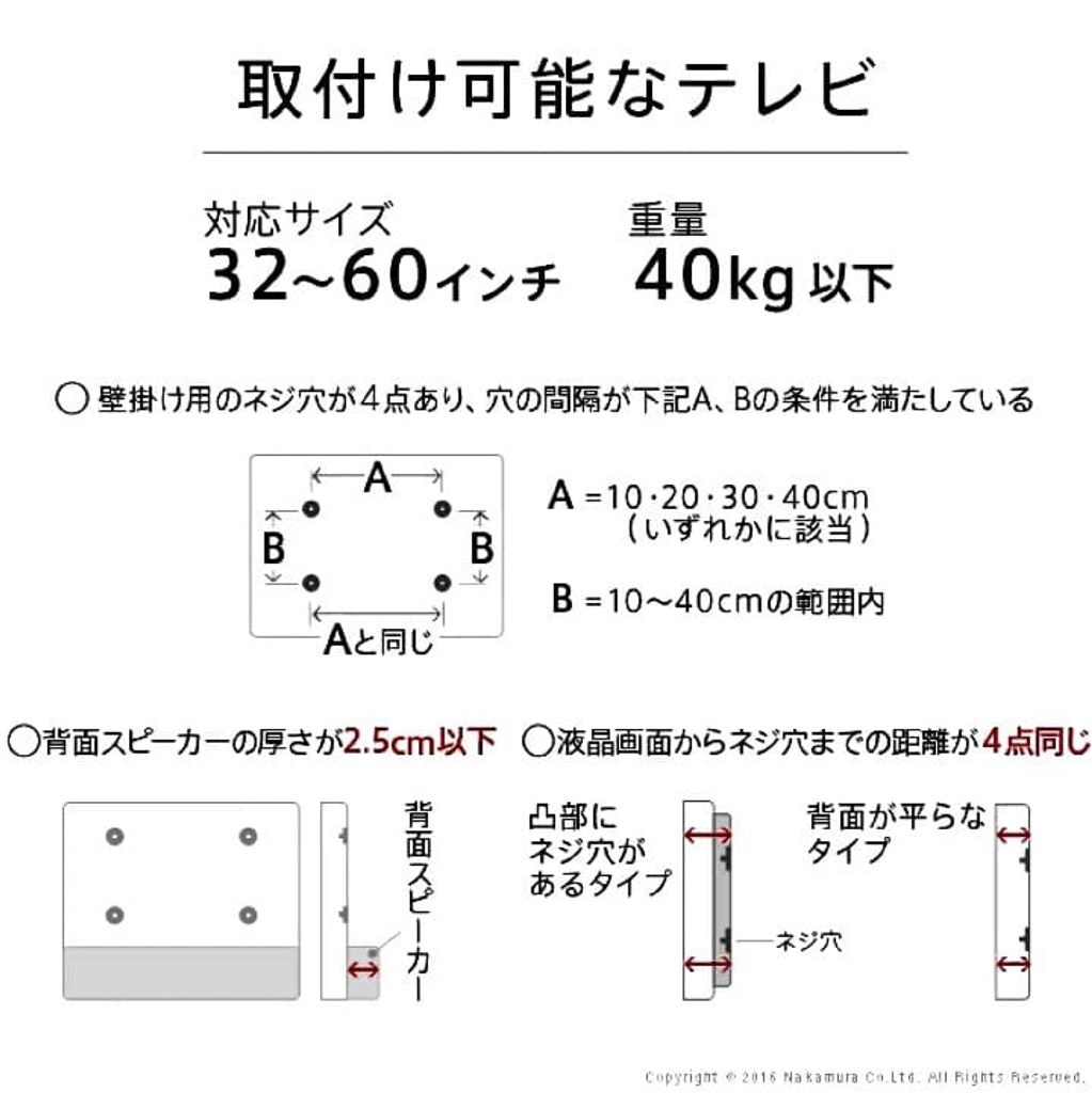 質問】40v34のネジ穴・壁掛けについて』 東芝 REGZA 40V34 [40インチ