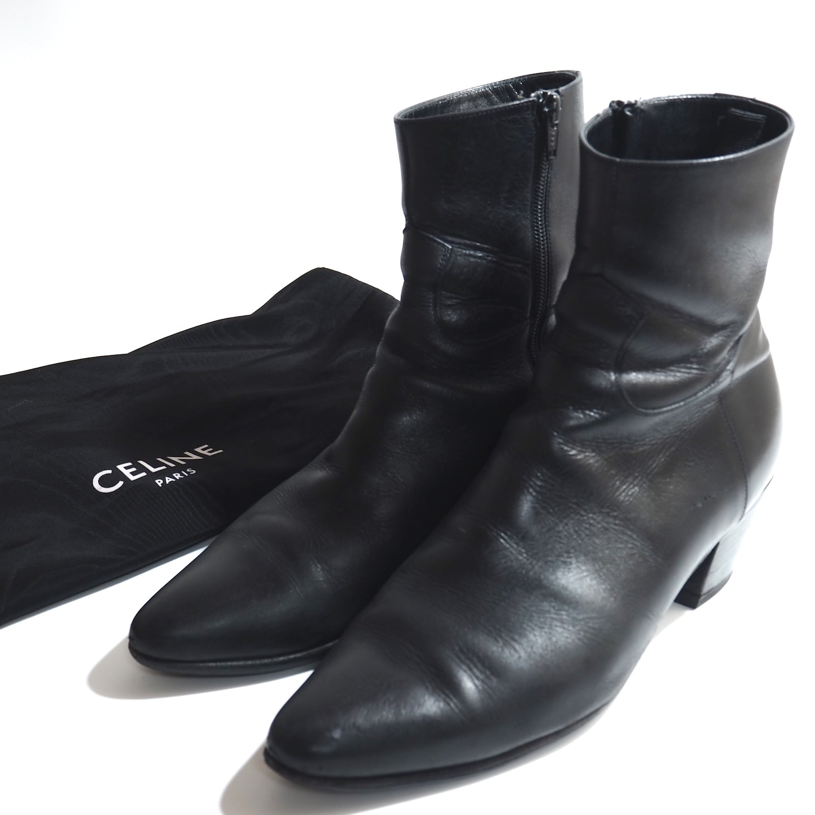 Celine サイドジップ ヒールブーツ 白 41 美品 CELINE / セリーヌ