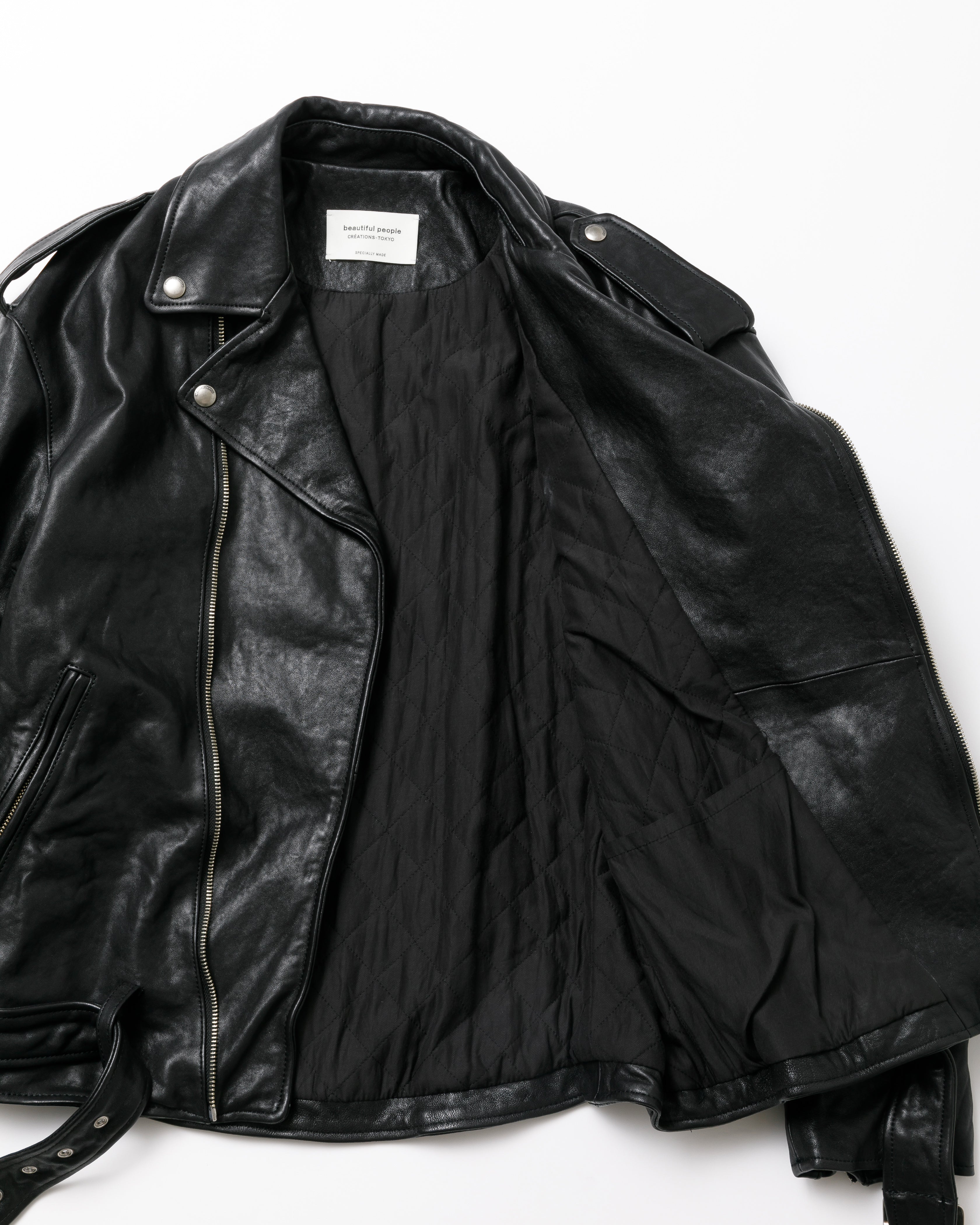 shrink leather relax riders jacket – beautiful people online store