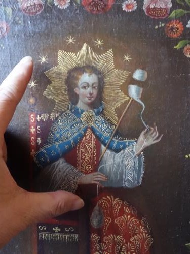 フランスアンティーク 18世紀宗教画 エジプトの聖マリア イコン