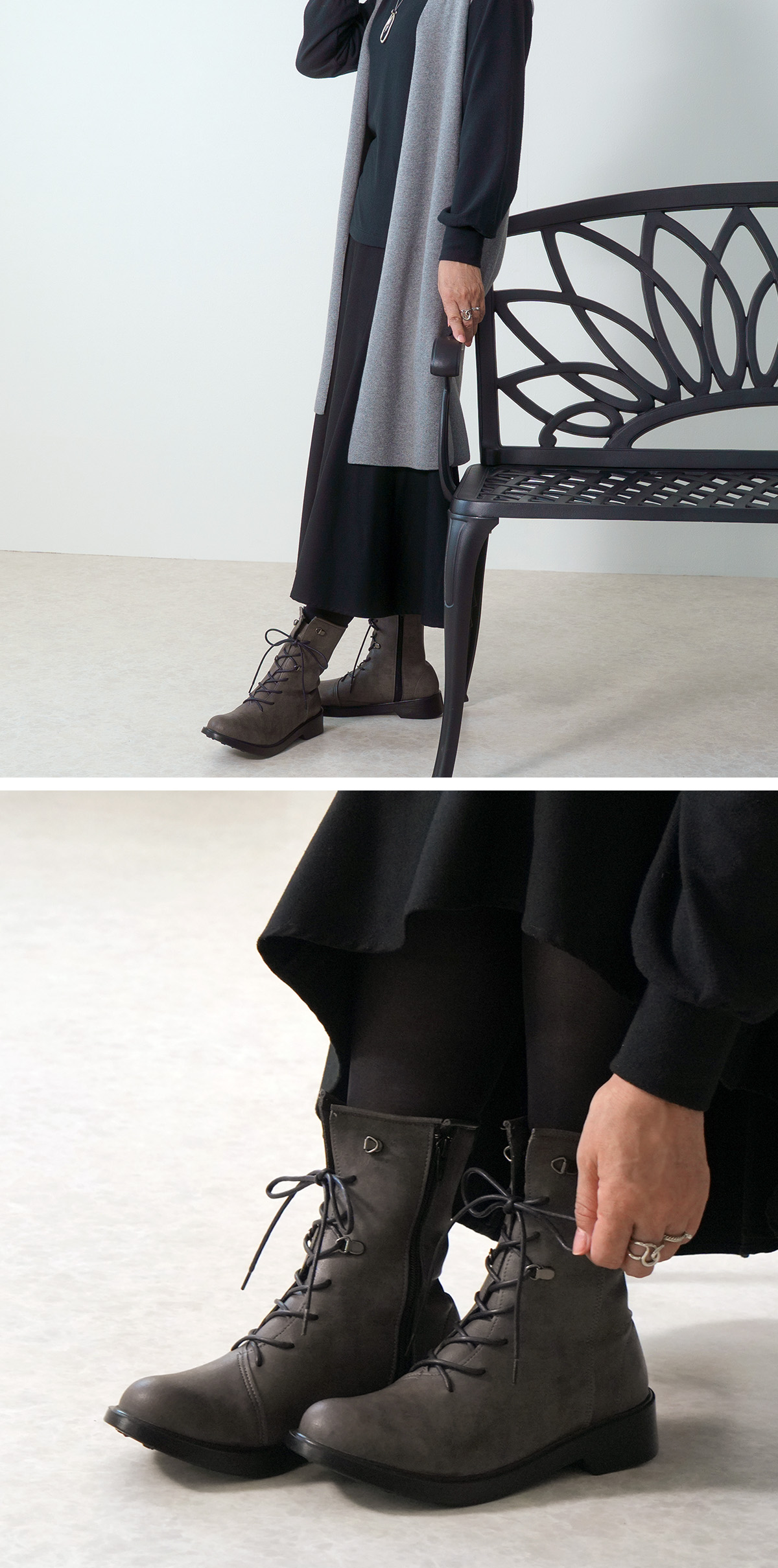 30%OFFセール】レースアップブーツ 厚底 ワークブーツ コンフォート