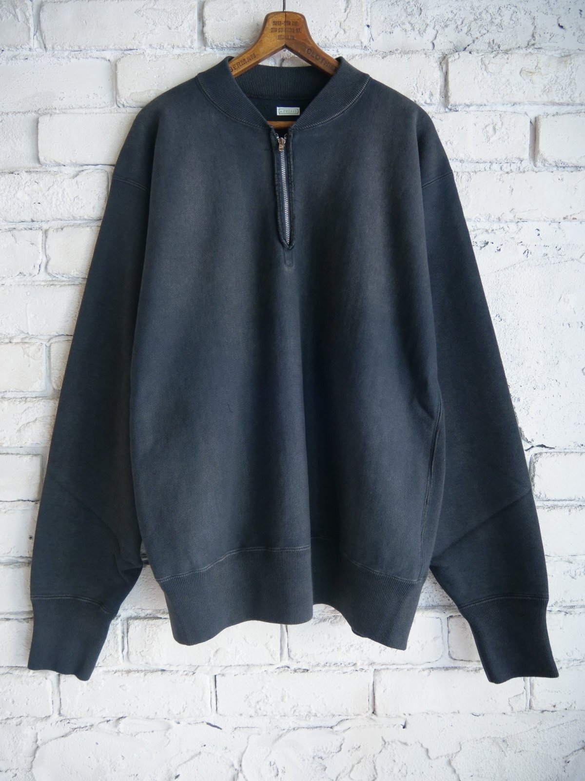 A.PRESSE Vintage Half Zip Rib Collar Sweatshirt アプレッセ