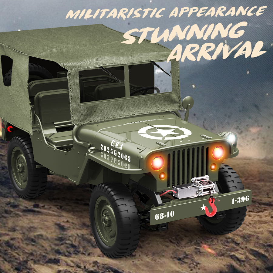 JJRC C8815 Willys Military Jeep RC Rock Crawler - 1/10 Scale, 2.4