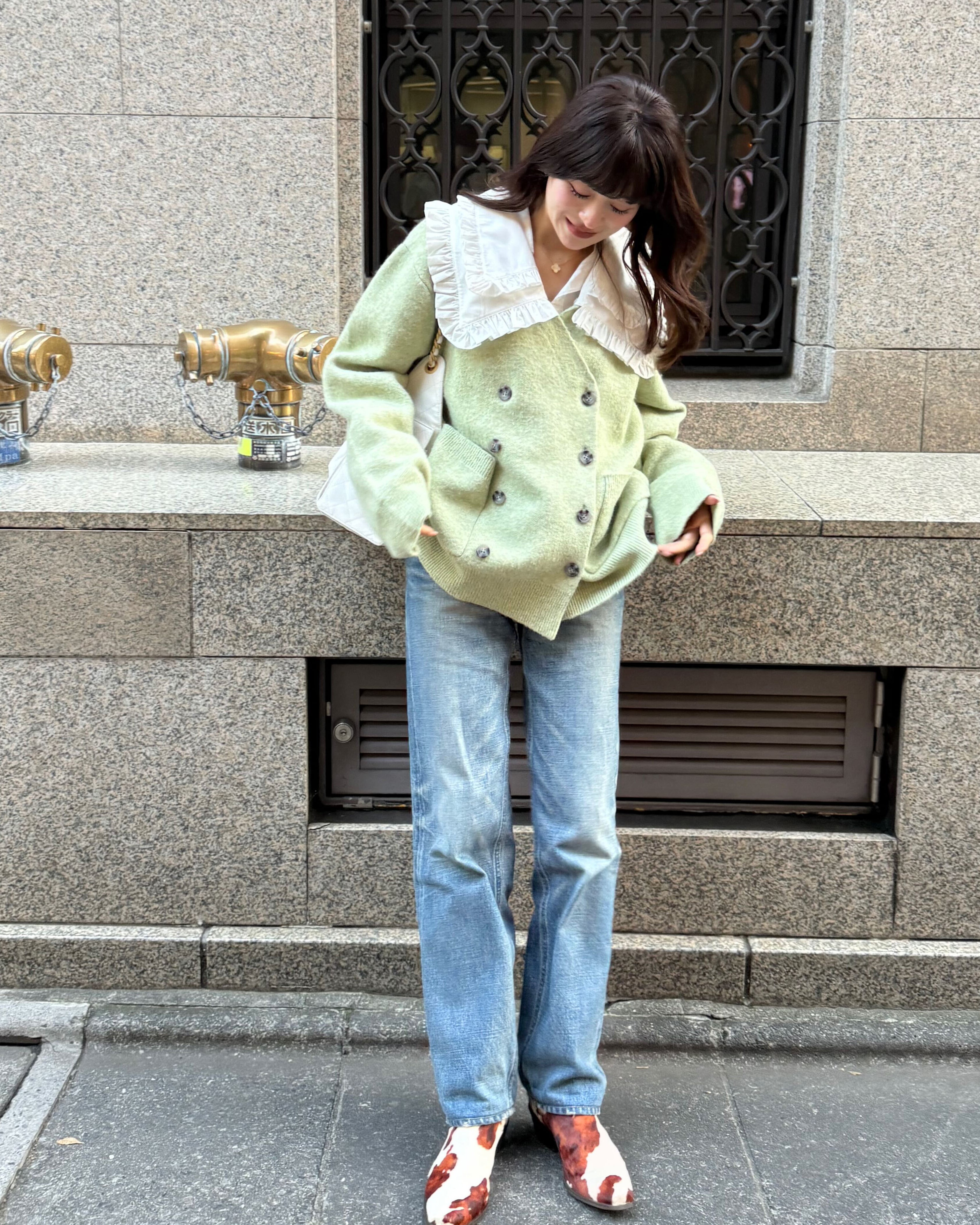 BIBIY. MADE | ANNABELLE CARDIGAN GREEN｜Bibiy.