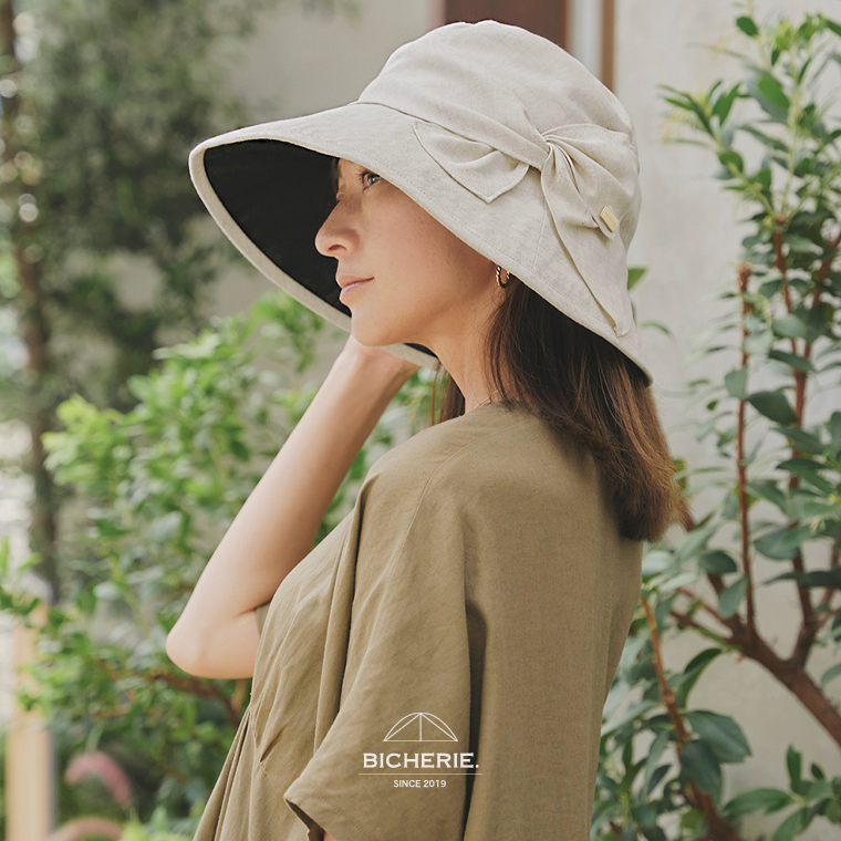 100% 完全遮光 国産 リボンクロッシェ 麻混 | BICHERIE.