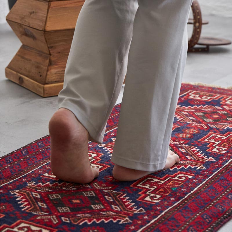 トライバルデザイン ウールラグ 約50×103cm ヴィンテージラグ 一点もの