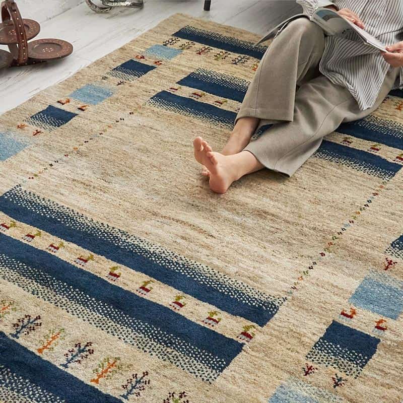 一点もので、一生もの】草木染天然ウール100%ペルシャギャッベ 約