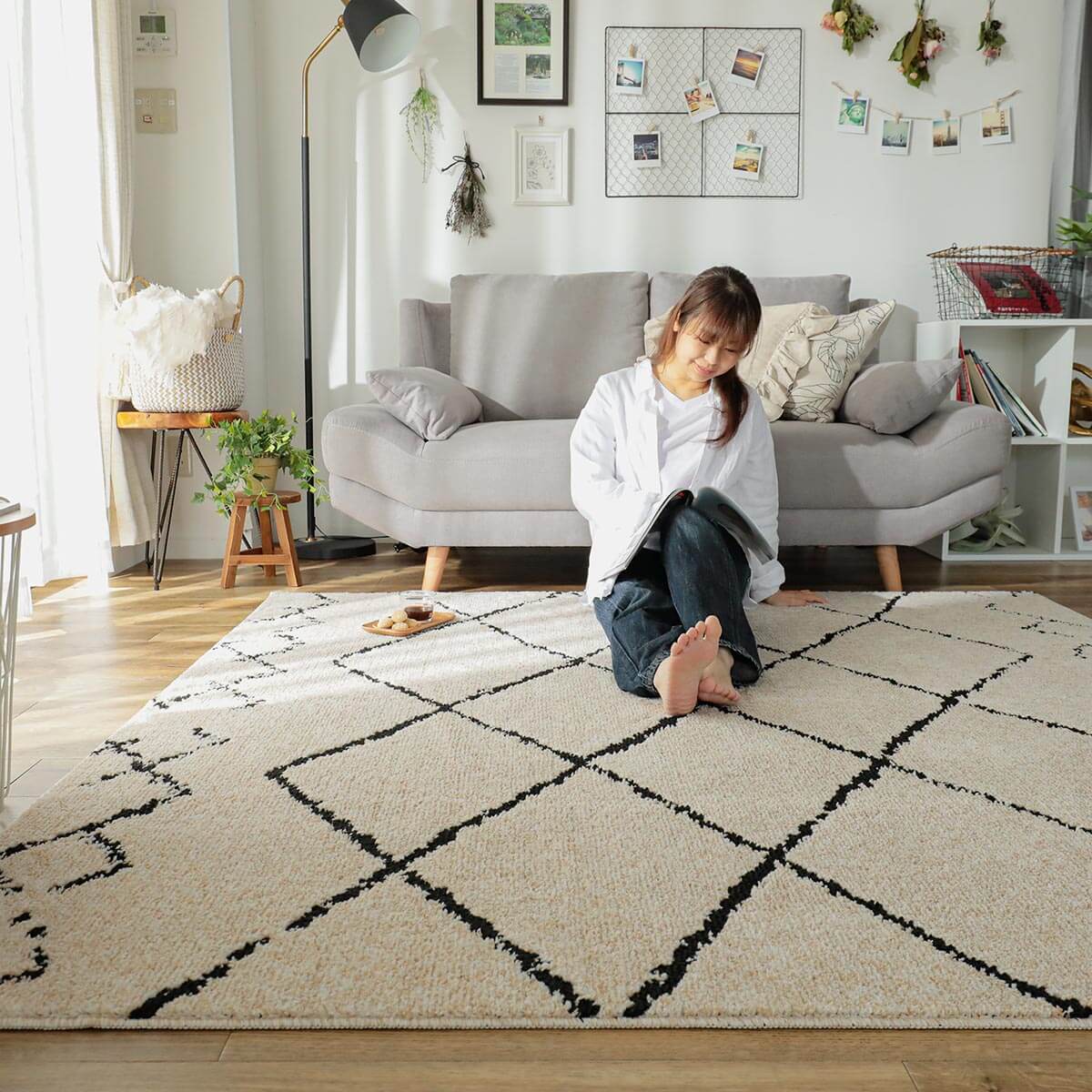 抗ウイルス・アレル物質低減で肌に優しい洗えるラグ『ベルベル』- ラグ