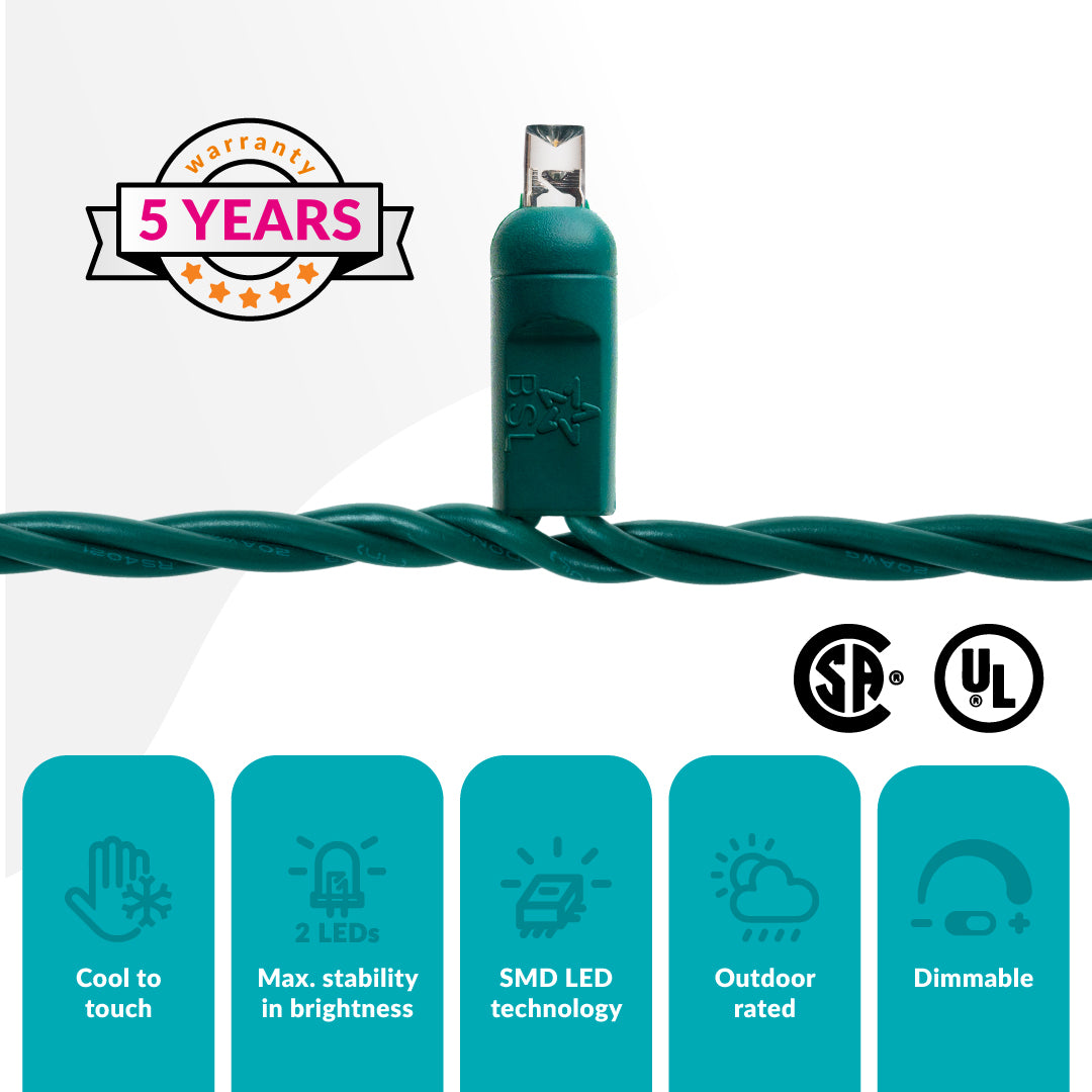 Steady Mini Lights - Green Wire (25 ft) – Big Star Lights