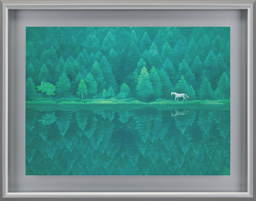 【新品】東山魁夷 『若葉の季節』複製画 　ポスター高級額付　風景画 新緑 東山魁夷 [若葉の季節] 作品詳細】 絵画 販売 買取 | 東京 自由が丘に