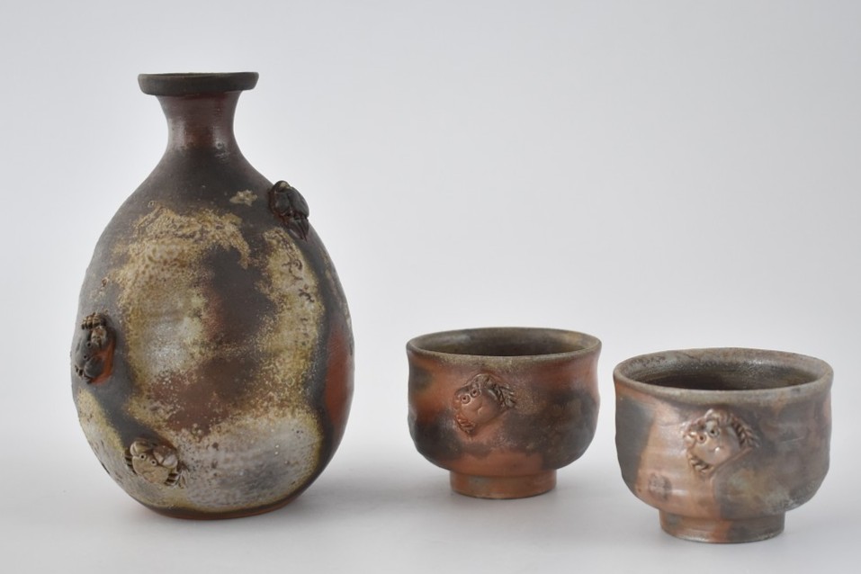 b備前焼ショッピングサイト / カニさんの酒器セット 小西陶古