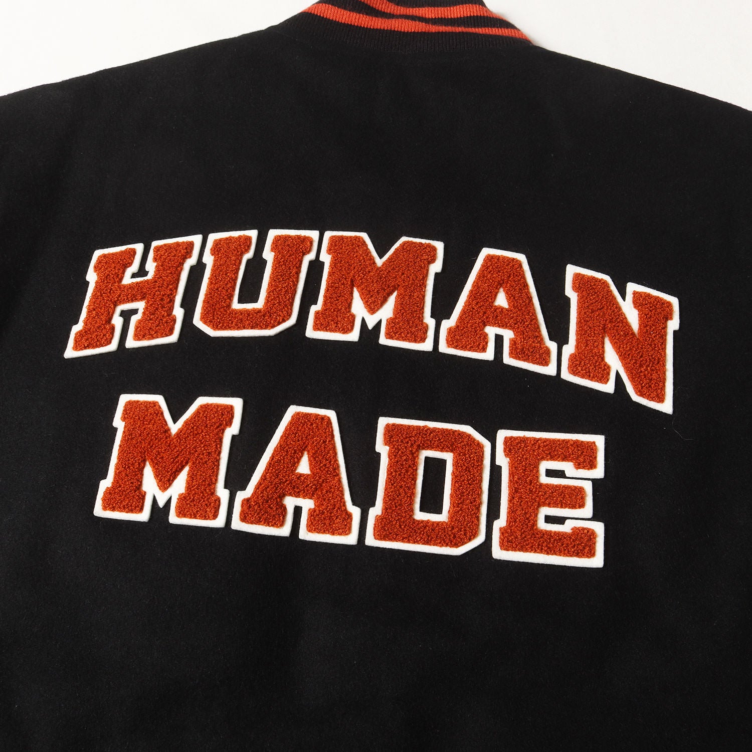 24AW ワッペンロゴ 袖レザー メルトン バーシティジャケット