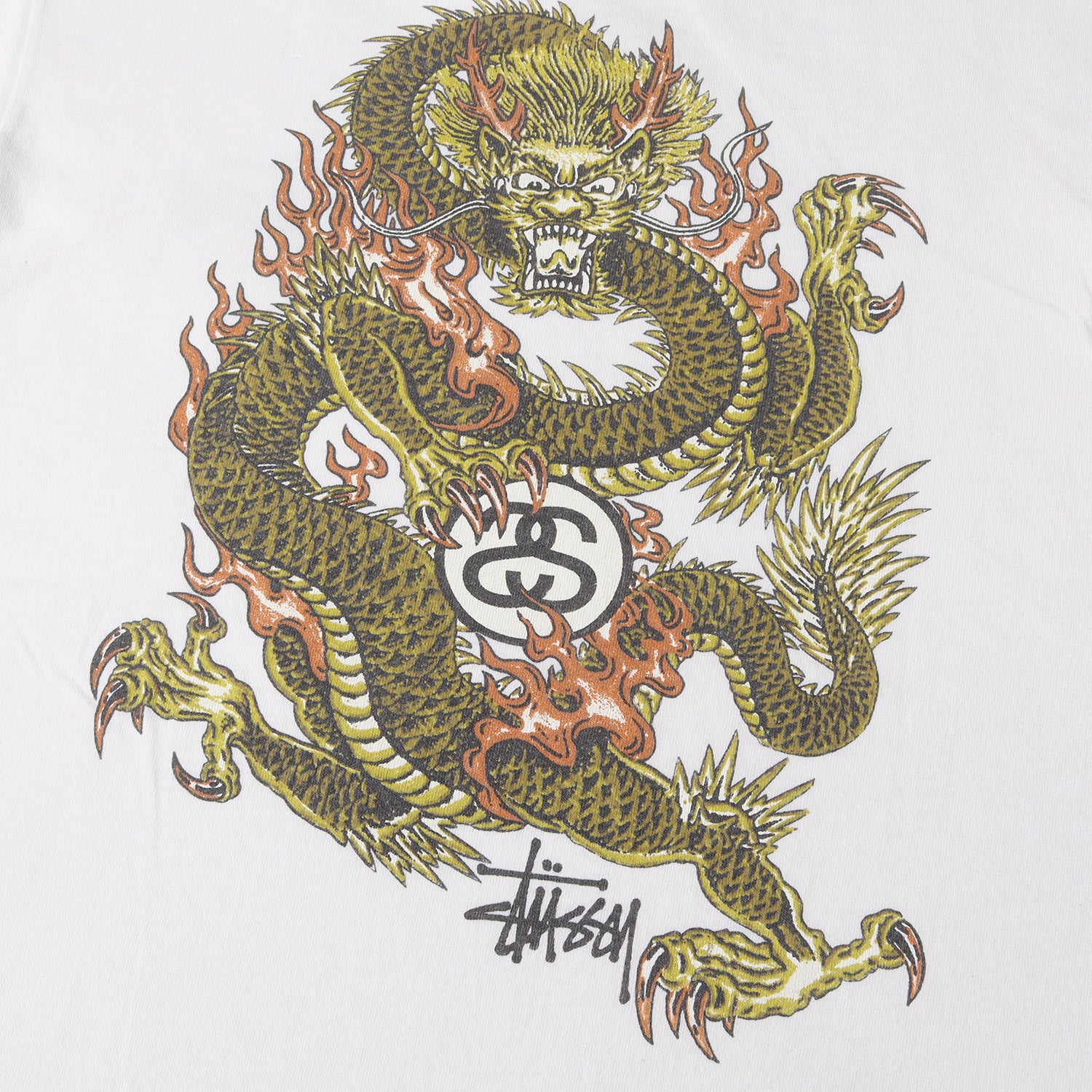 STUSSY (ステューシー) 90s OLD STUSSY 紺タグ ドラゴン Tシャツ(USA製