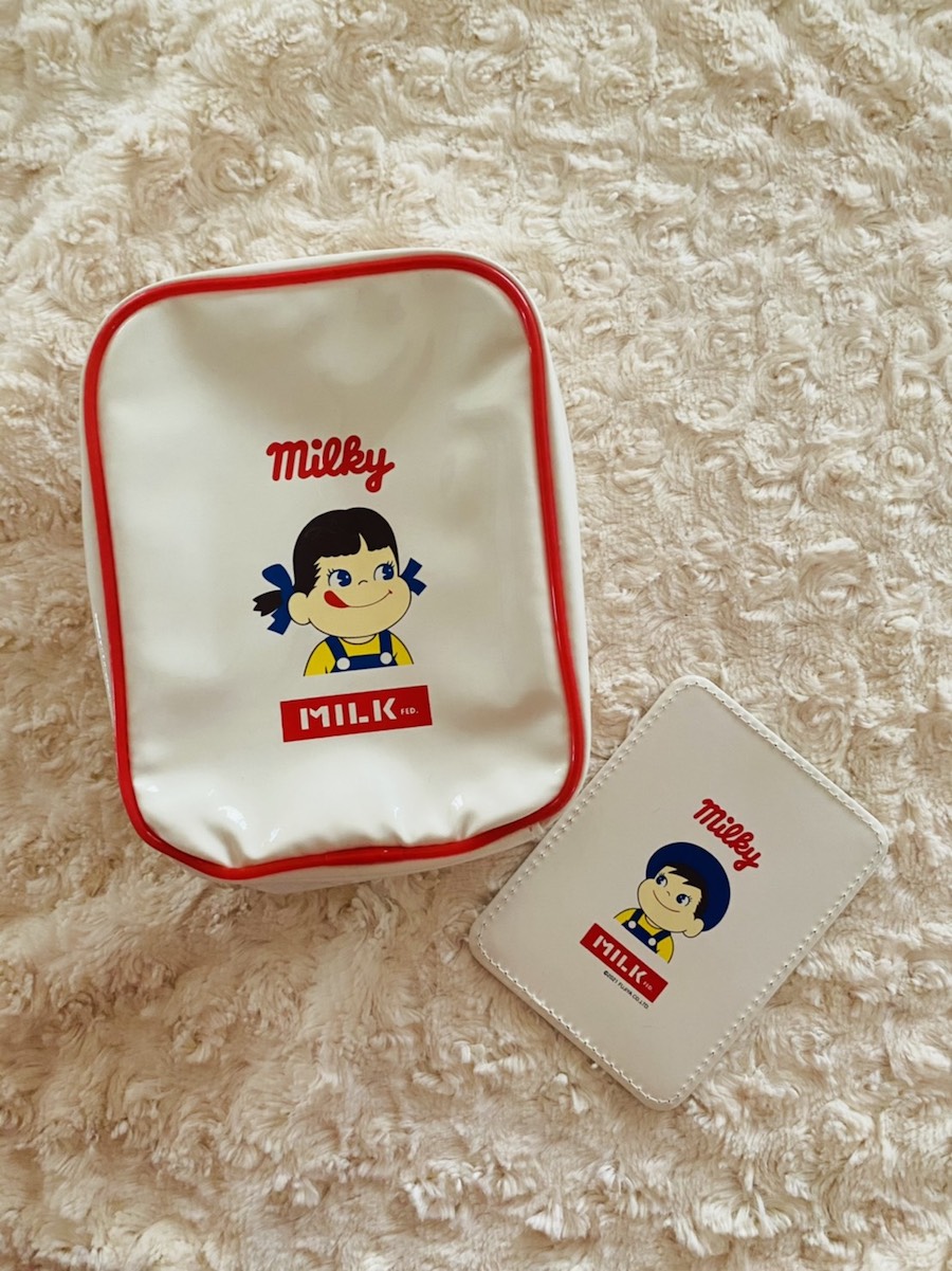 開けたらミルキー柄！ ペコちゃんのポーチが可愛すぎる 『mini 2021年4