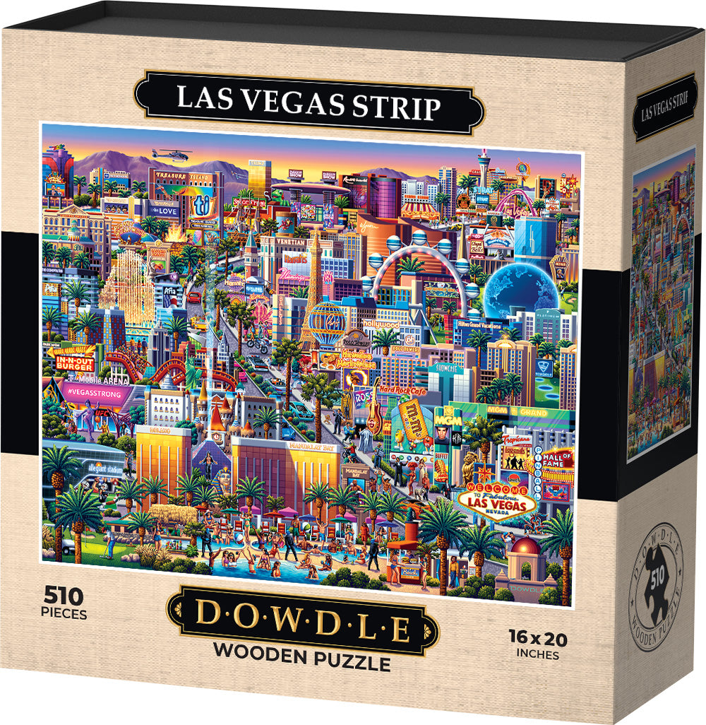 Las Vegas Strip - Wooden Puzzle | Dowdle Folk Art