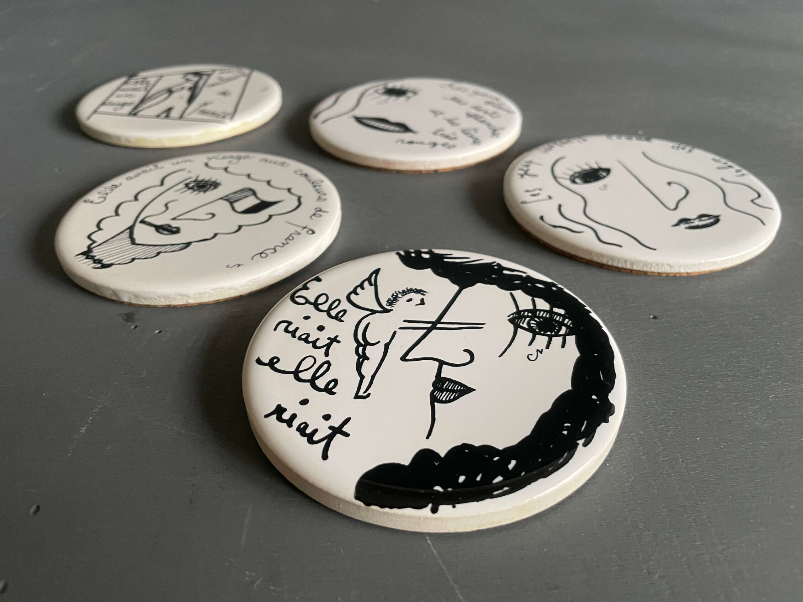 No.10770「コースター 5枚セット：西岡一郎 デザイン」（在庫1セット