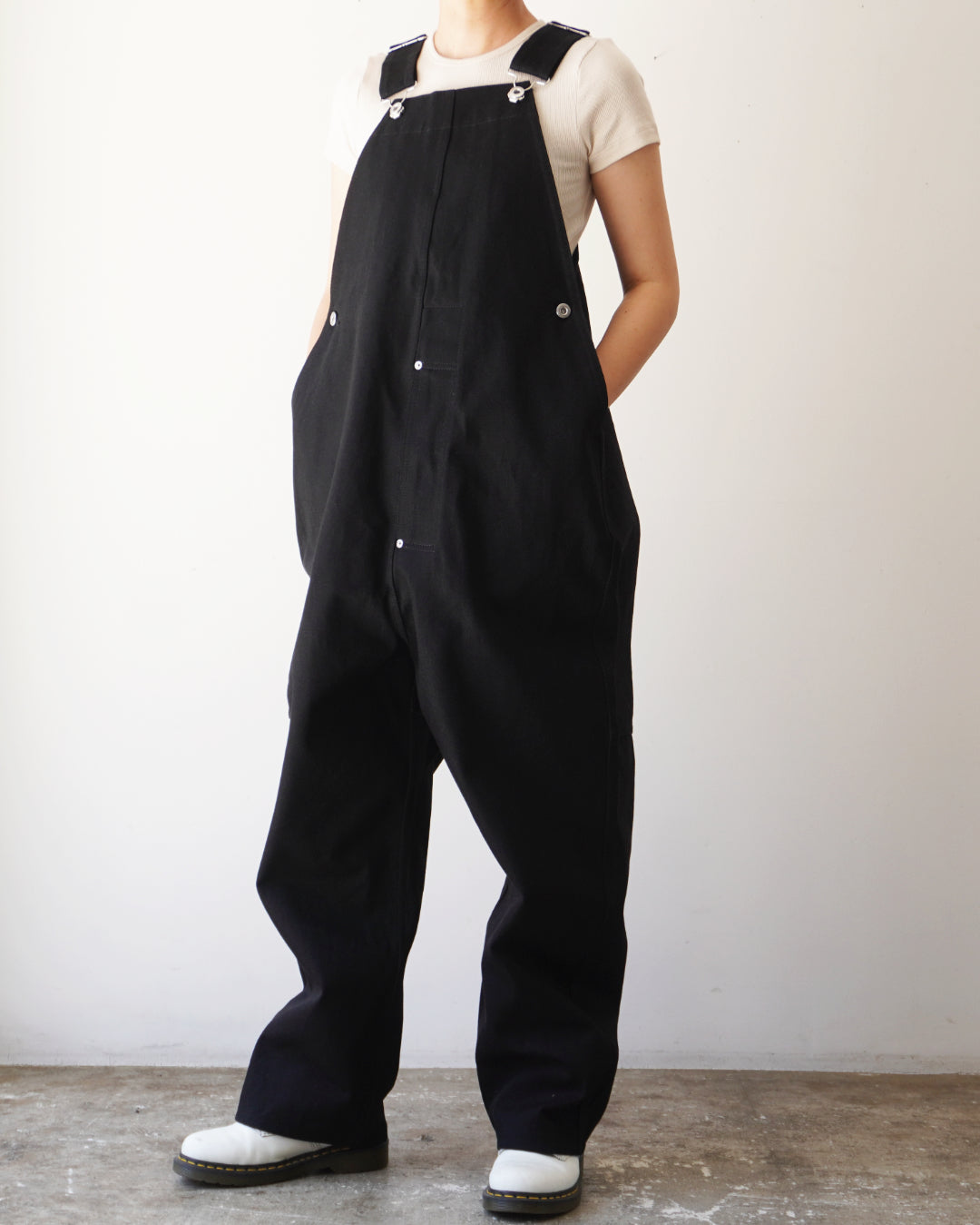 TUKI type2 / black/black denim タイプ2 サロペット ブラックデニム