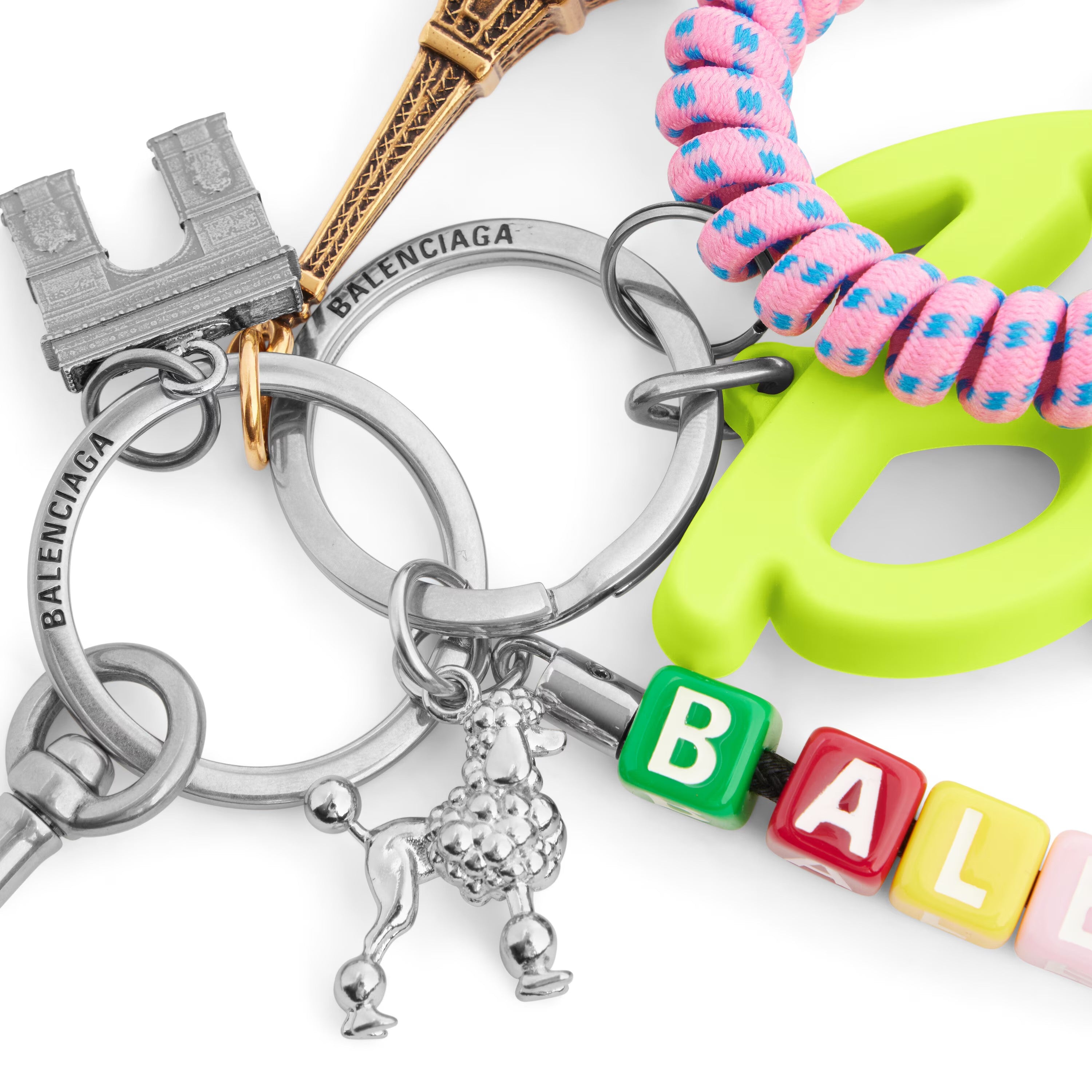 正規品・送料無料】BALENCIAGA / CHARMS LOGO KEYCHAIN (LIME