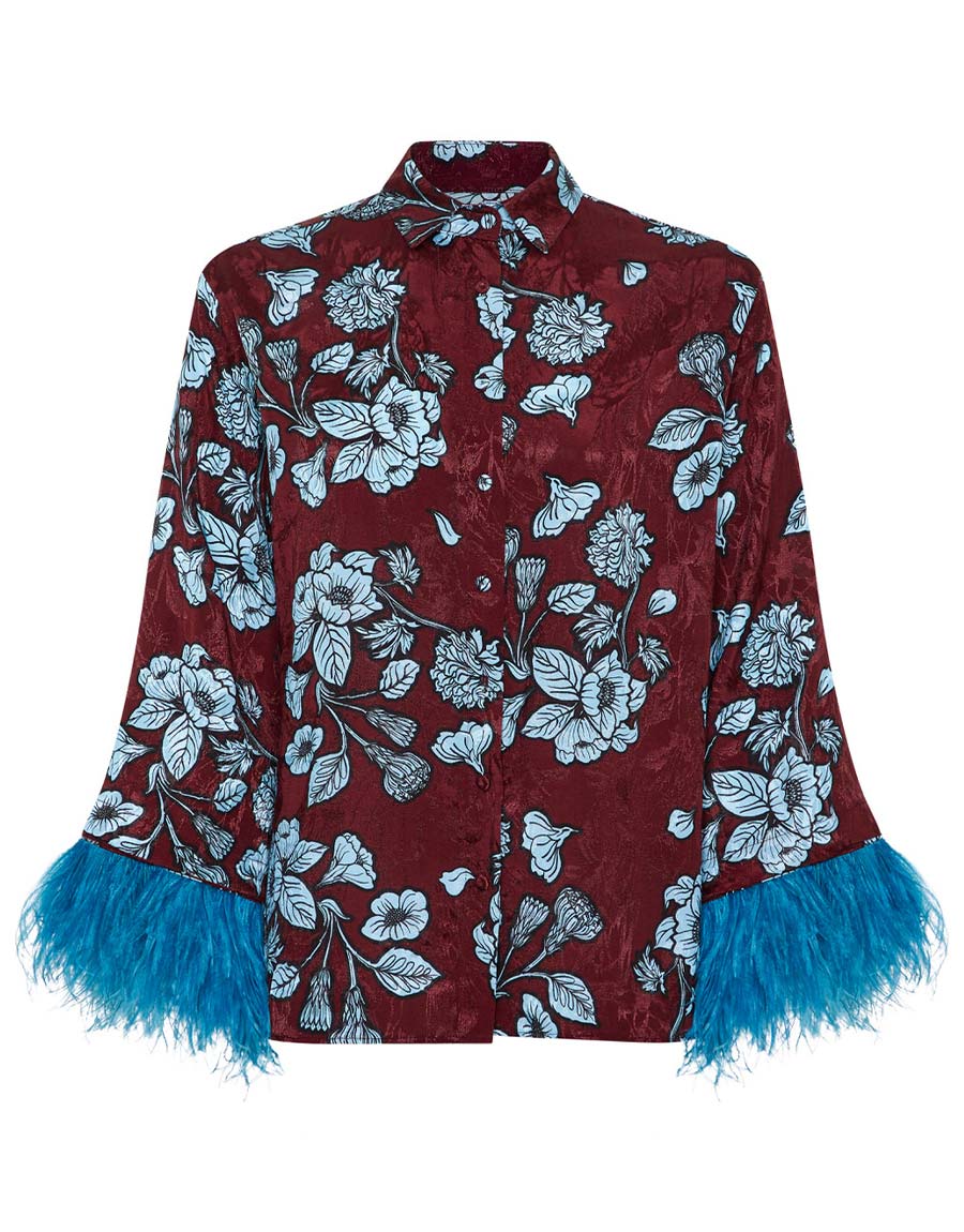 Nesse Floral Jacquard Shirt - Glass Flower Blue - SALE – Borgo de Nor