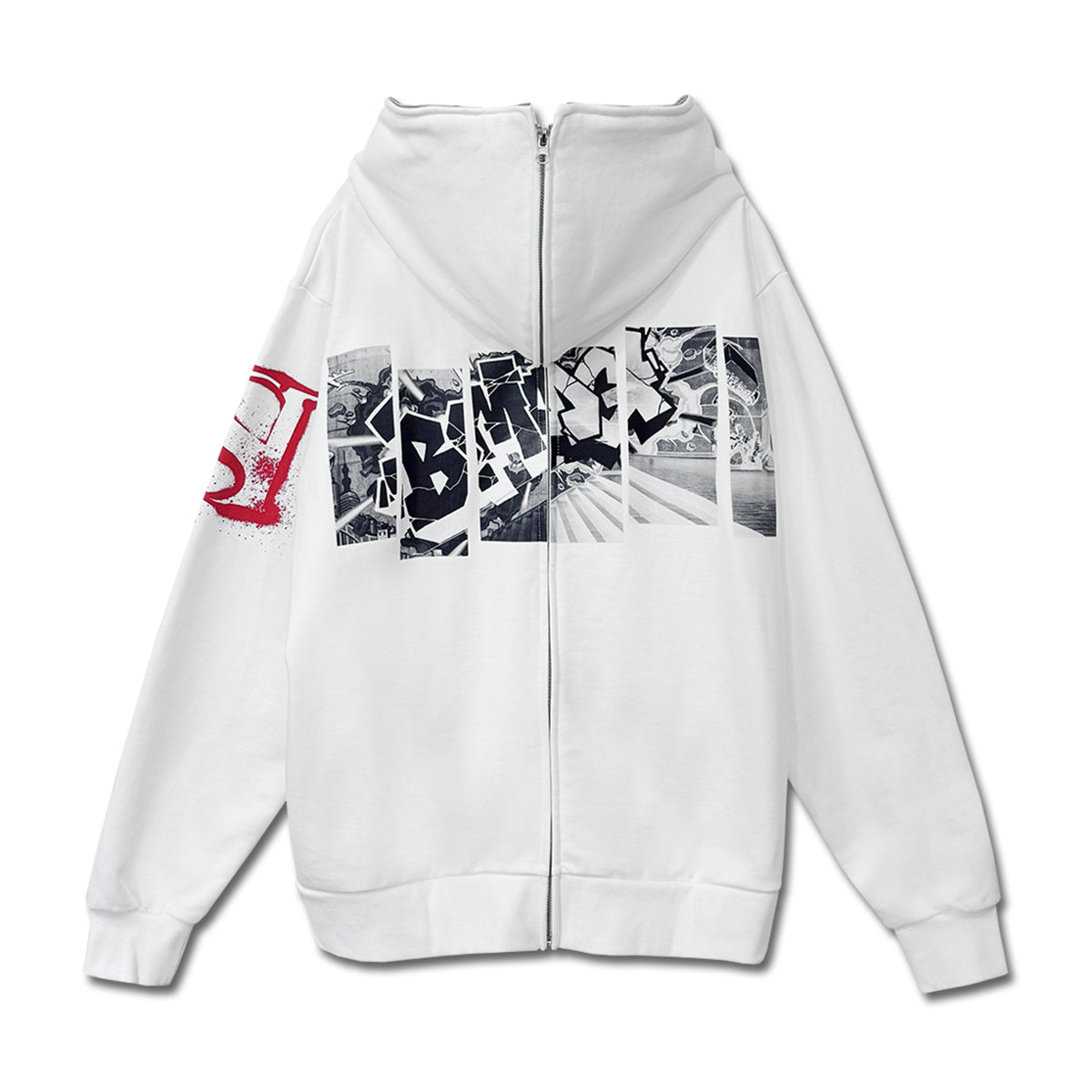 スプリット ジップパーカー WHITE – BMSG