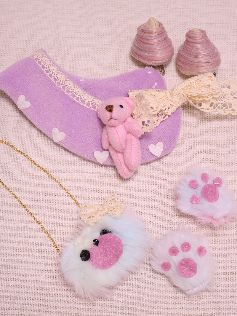 フラッフィー コットンキャンディー お迎え もこもこ肉球クマちゃん