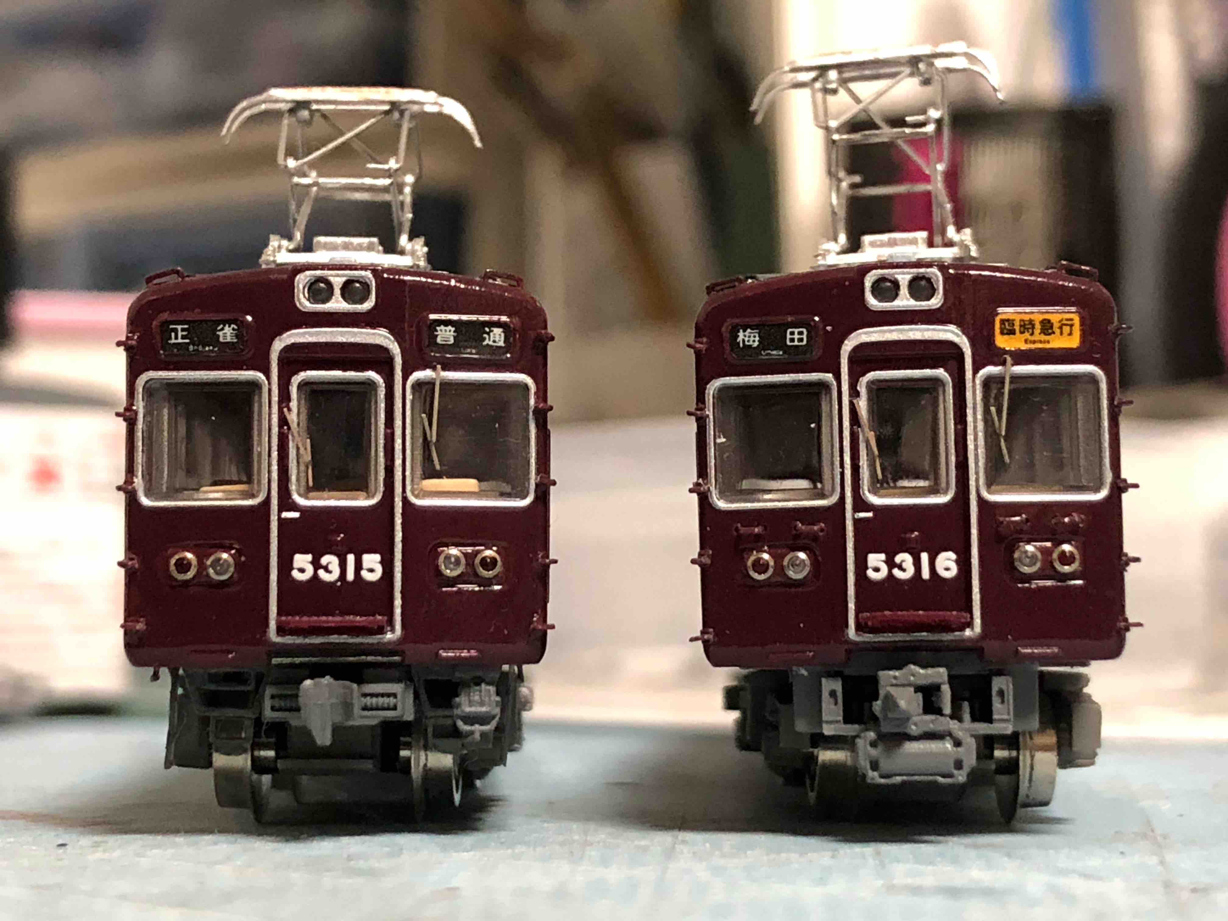 阪急5300系7両フル編成/5311編成等/鉄コレ/仕掛け品 懐かしの片幕車