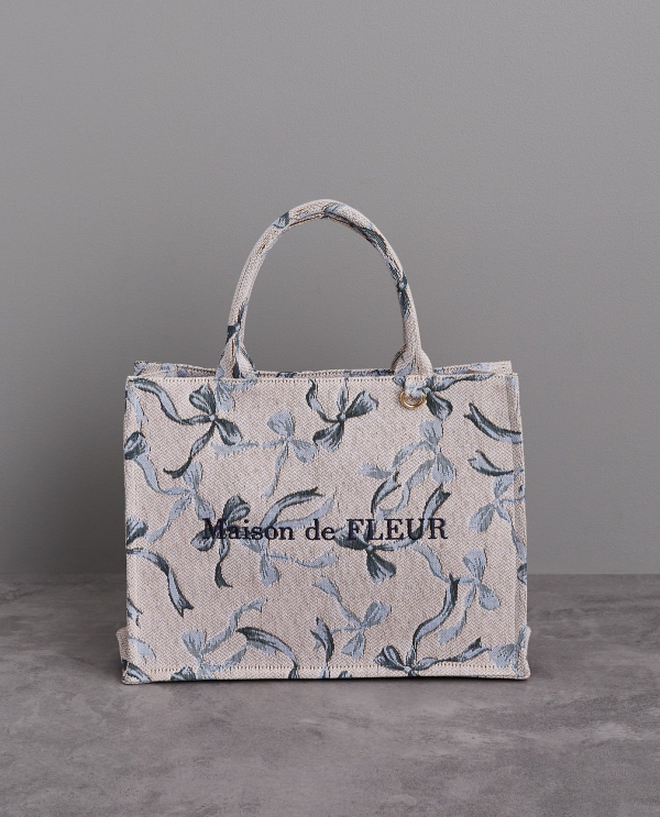 新作】リボン柄ゴブランスクエアトート | メゾン ド フルール