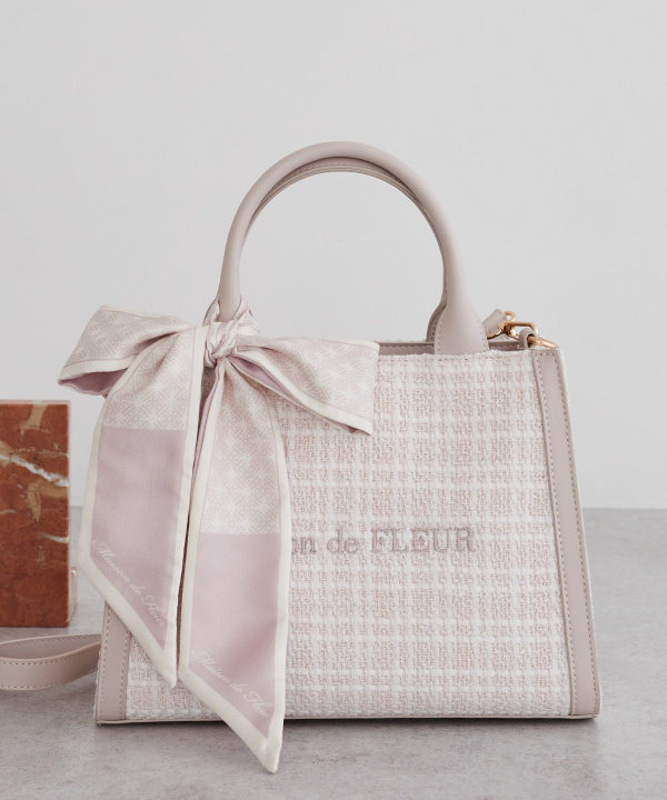 7/25発売✨スカーフ付きツイード2Wayトートバッグ | メゾン ド