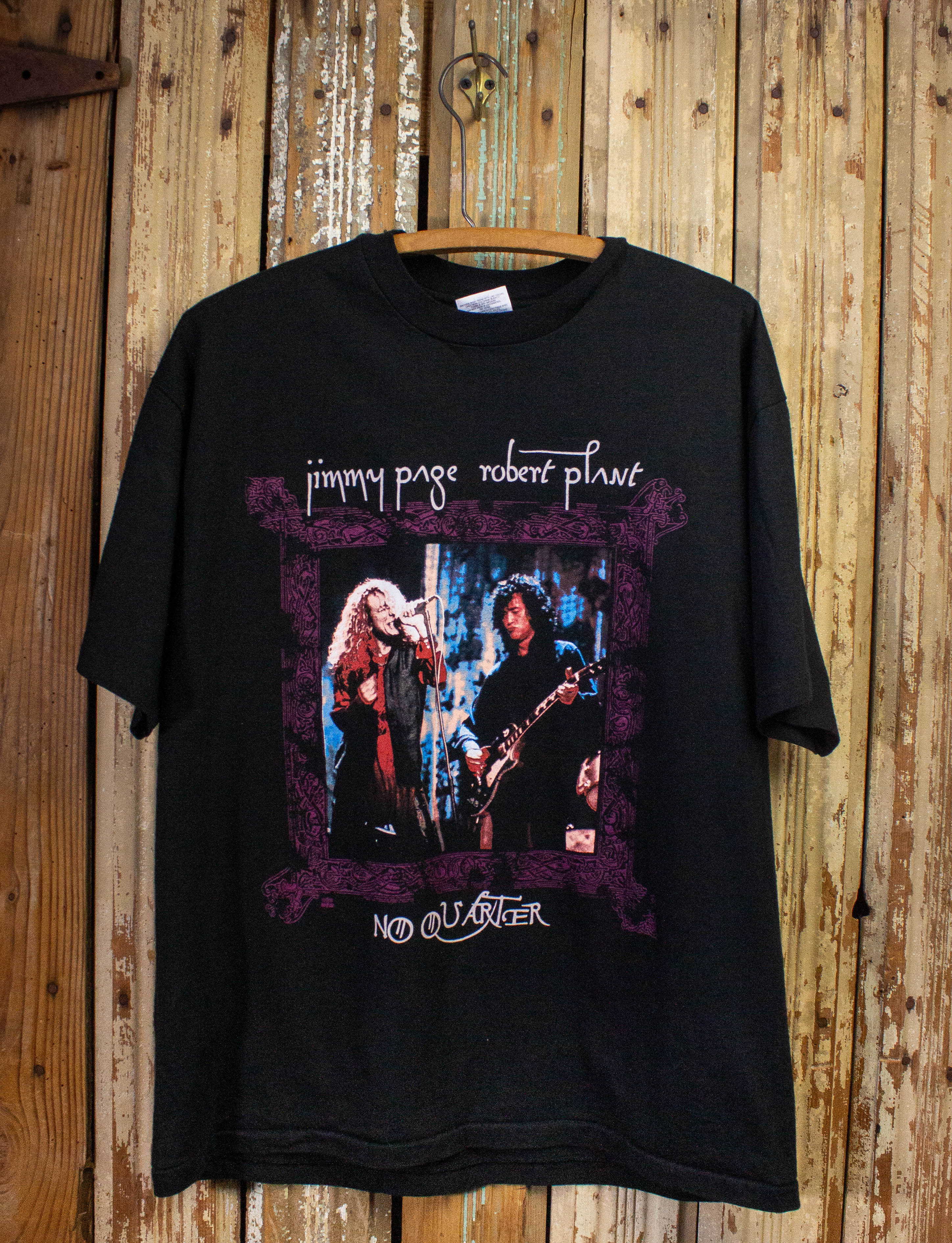 Vintage Jimmy Page & Robert Plant No Quarter Concert T Shirt 1995