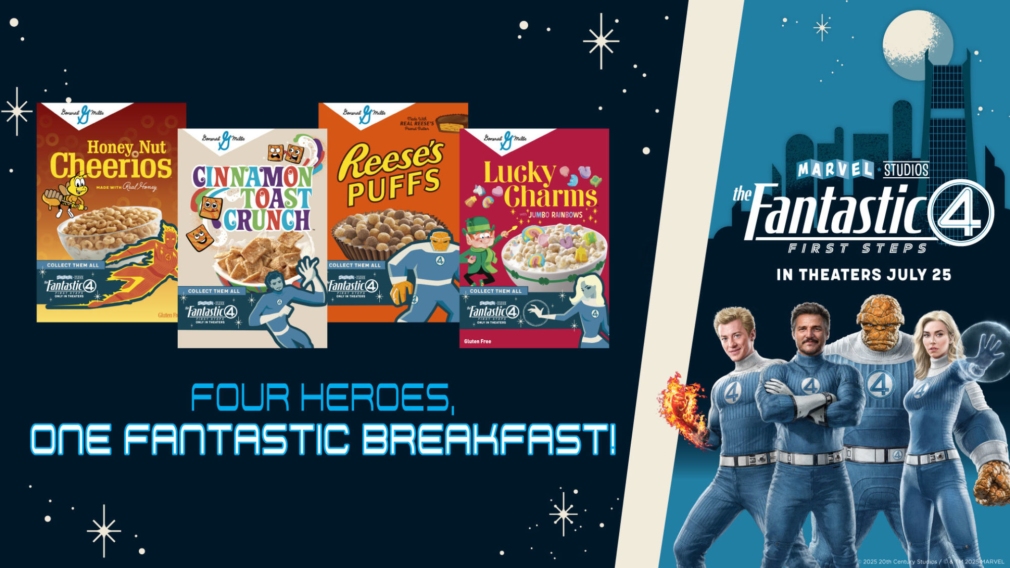 Fantastic Four: First Steps Grace Four Boxes of General Mills Cereal