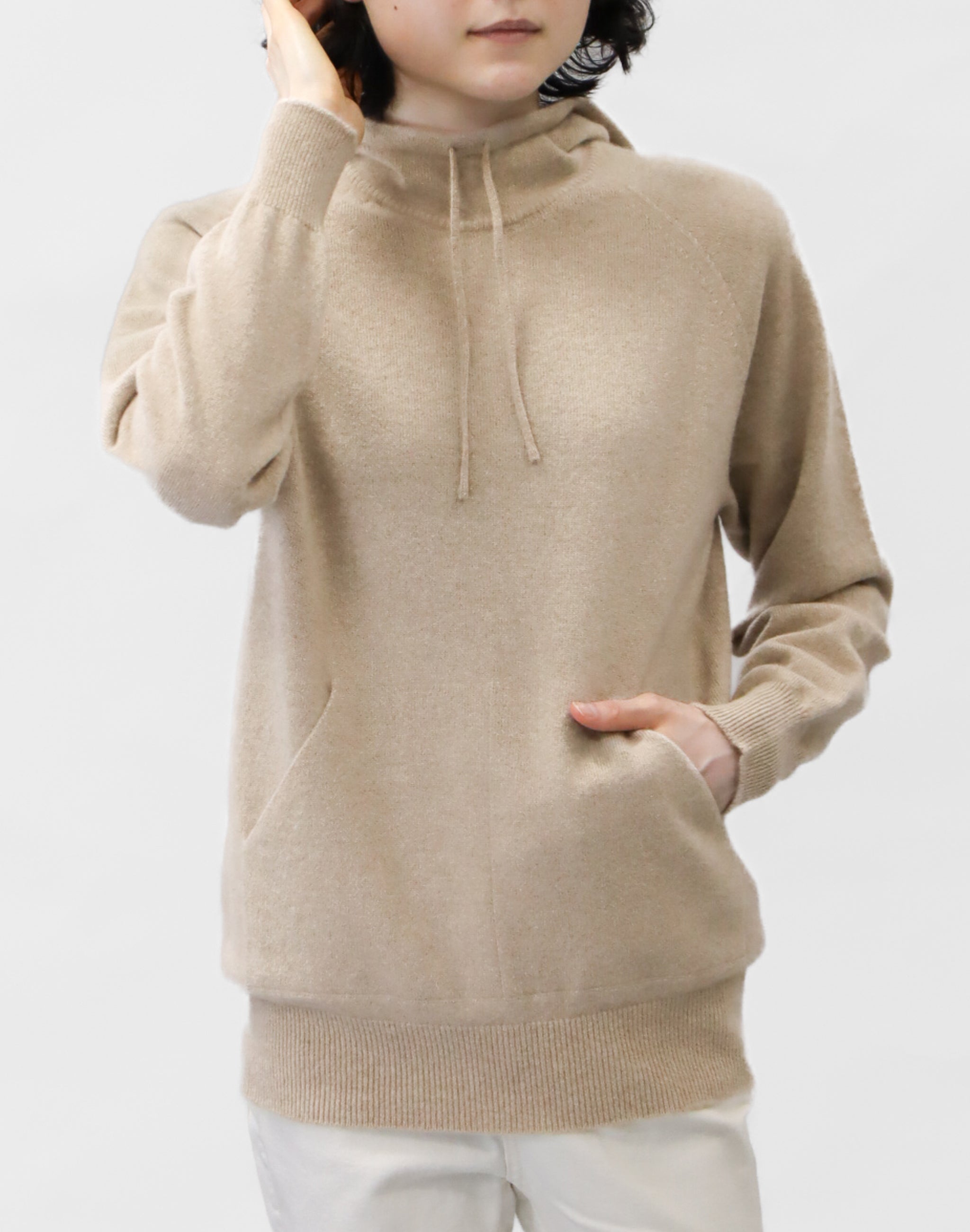 カシミヤハイネックパーカー KURUMIFACTORY 日本製 ホールガーメント