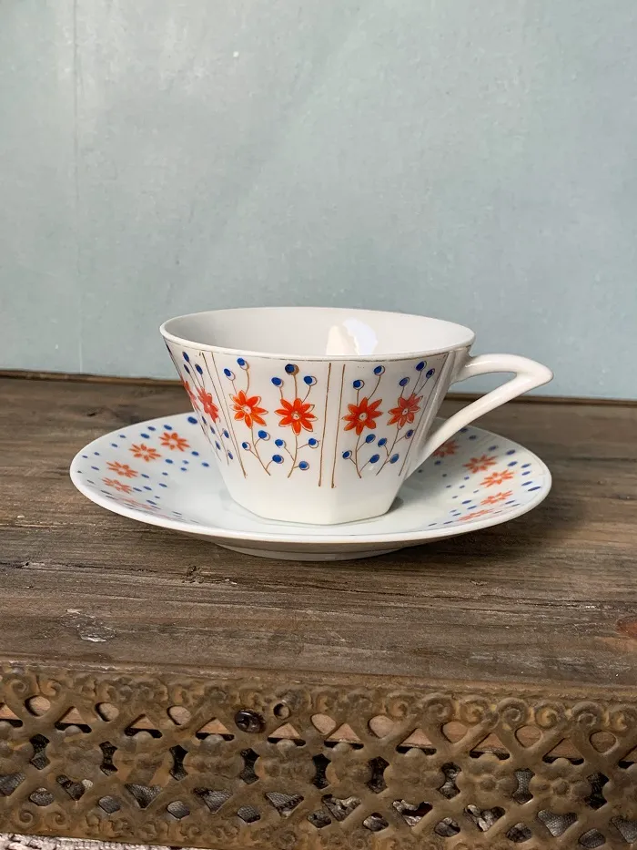 SOLDOUT-ドイツ 40s Royal Kentucky オレンジ 花 レトロポップ