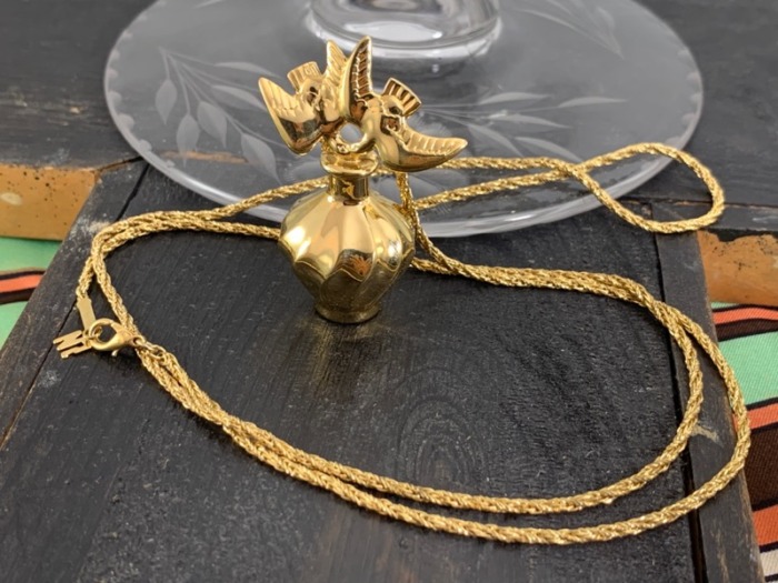 フランス 80s ニナリッチ ネックレス 鳥 香水瓶 ヴィンテージ | Blue