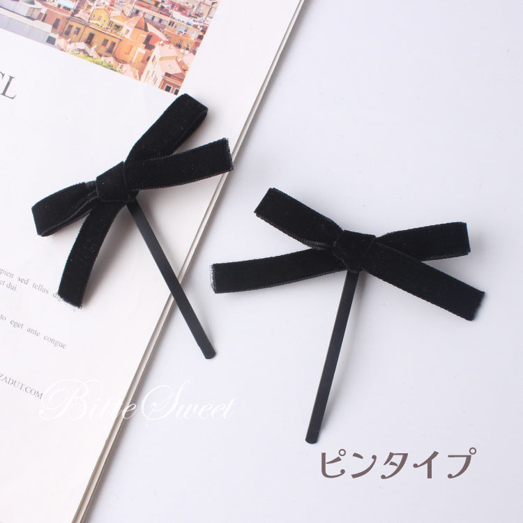 ac227tc】ベルベットリボン 選べる2タイプ ゴムタイプ・ピンタイプ