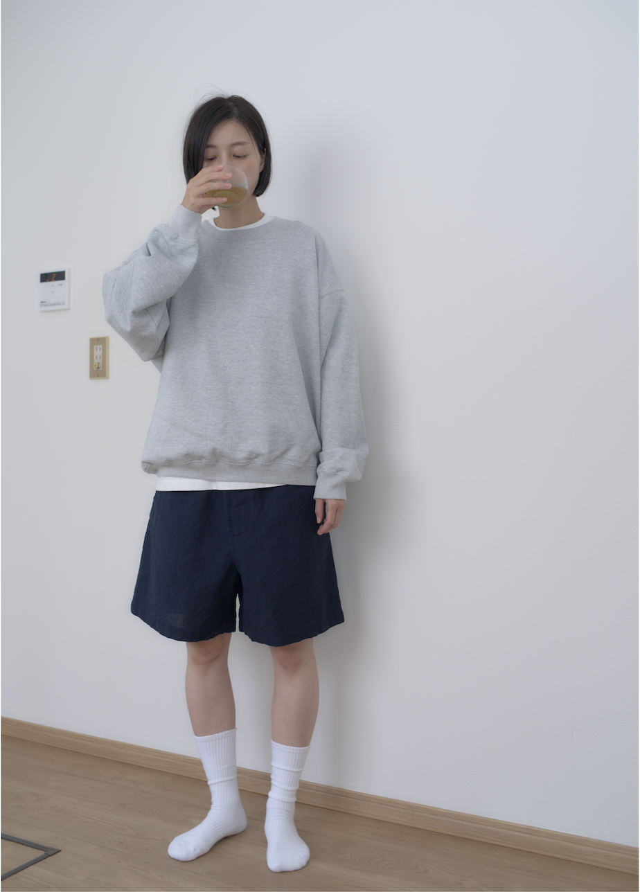AWASA・スーピマエイジングコットン クルーネック スウェット