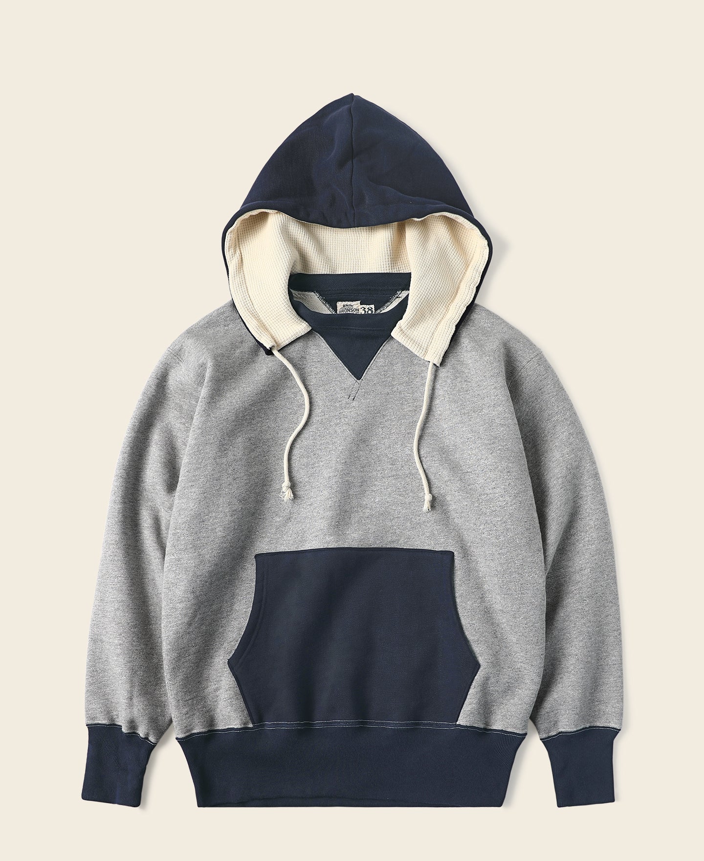 1930s Two-Tone Double V Gusset Pullover Hooded Sweatshirt